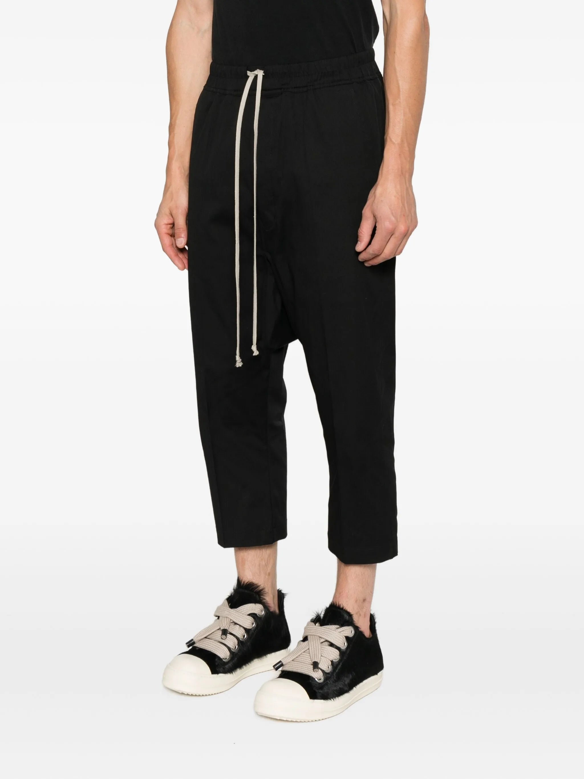 drawstring cropped trousers