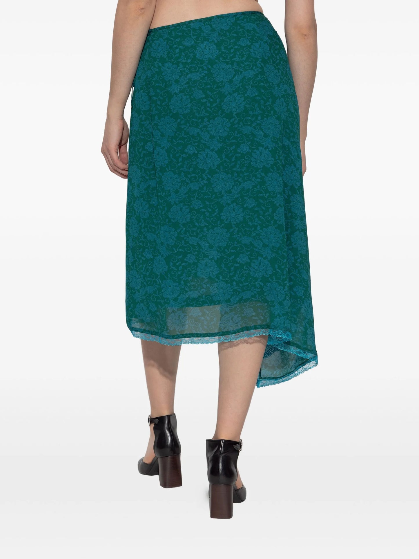 floral-lace wrap skirt