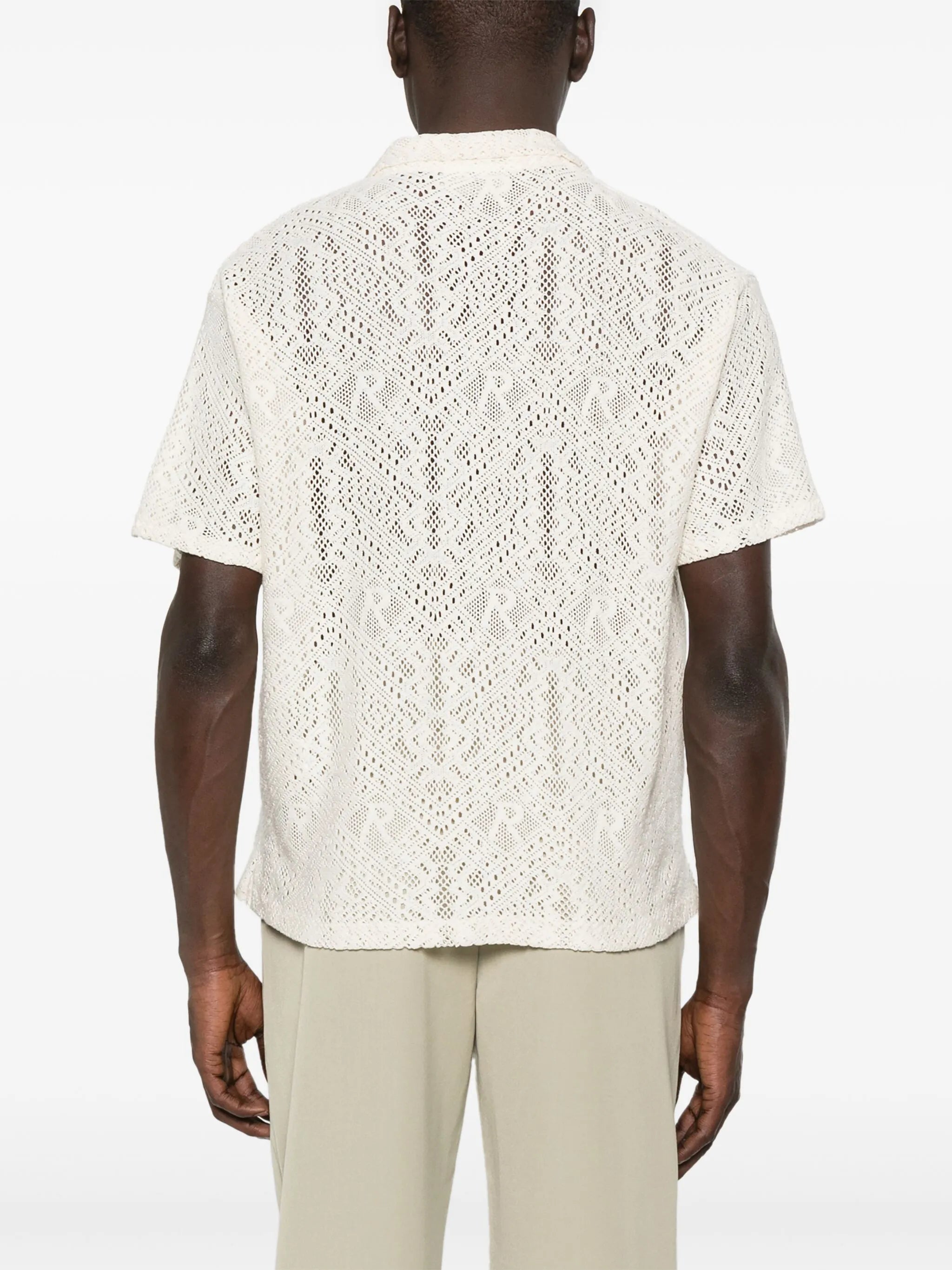 all-over crochet shirt