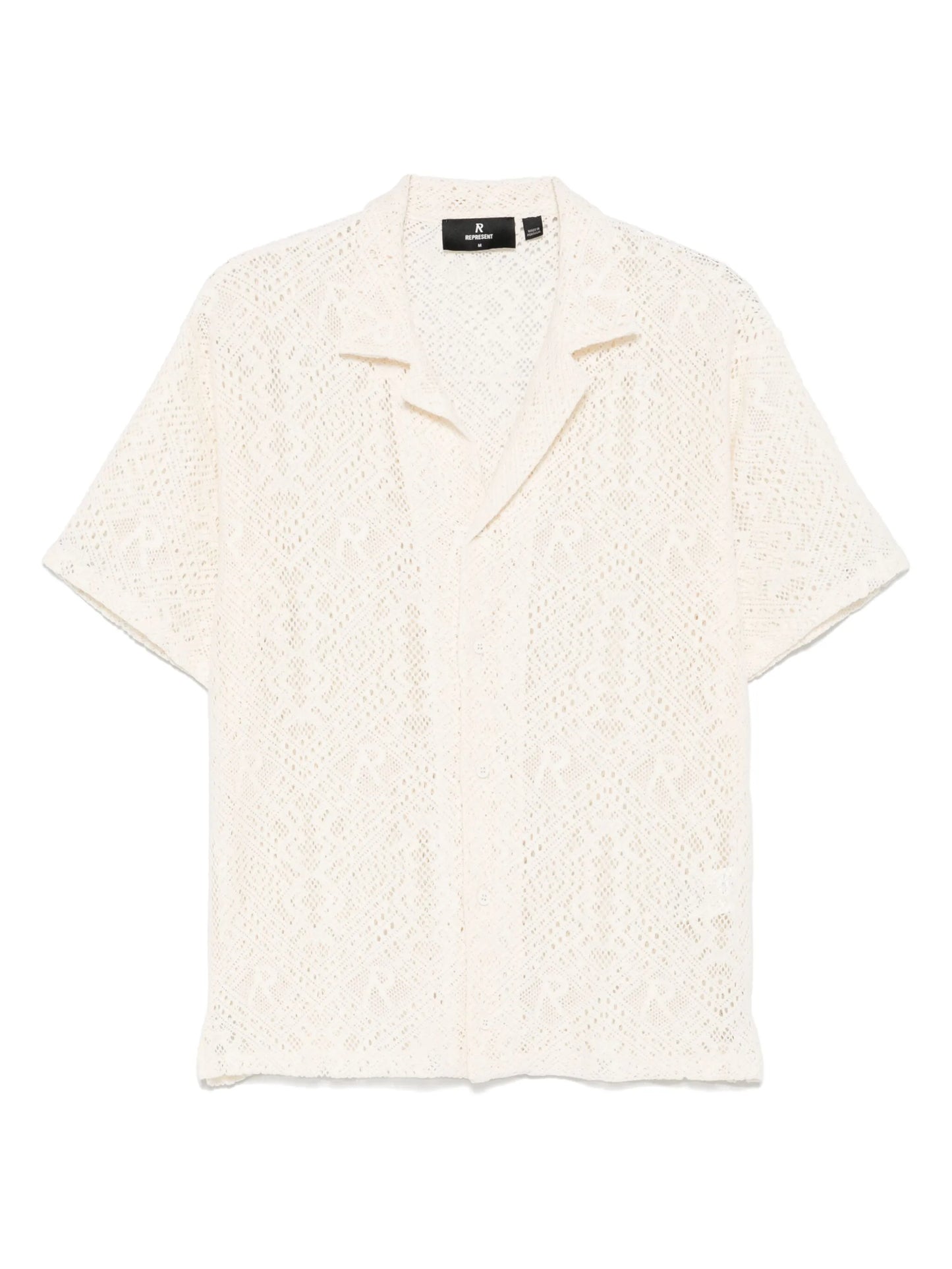 all-over crochet shirt