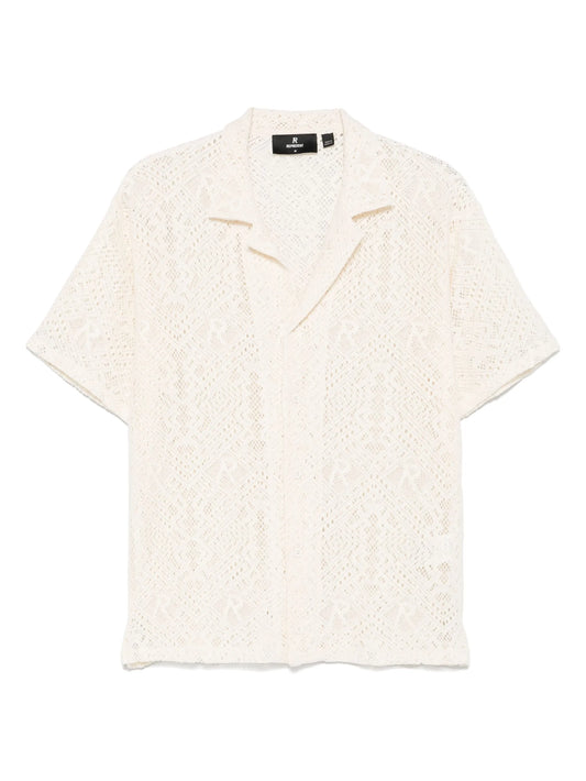 all-over crochet shirt