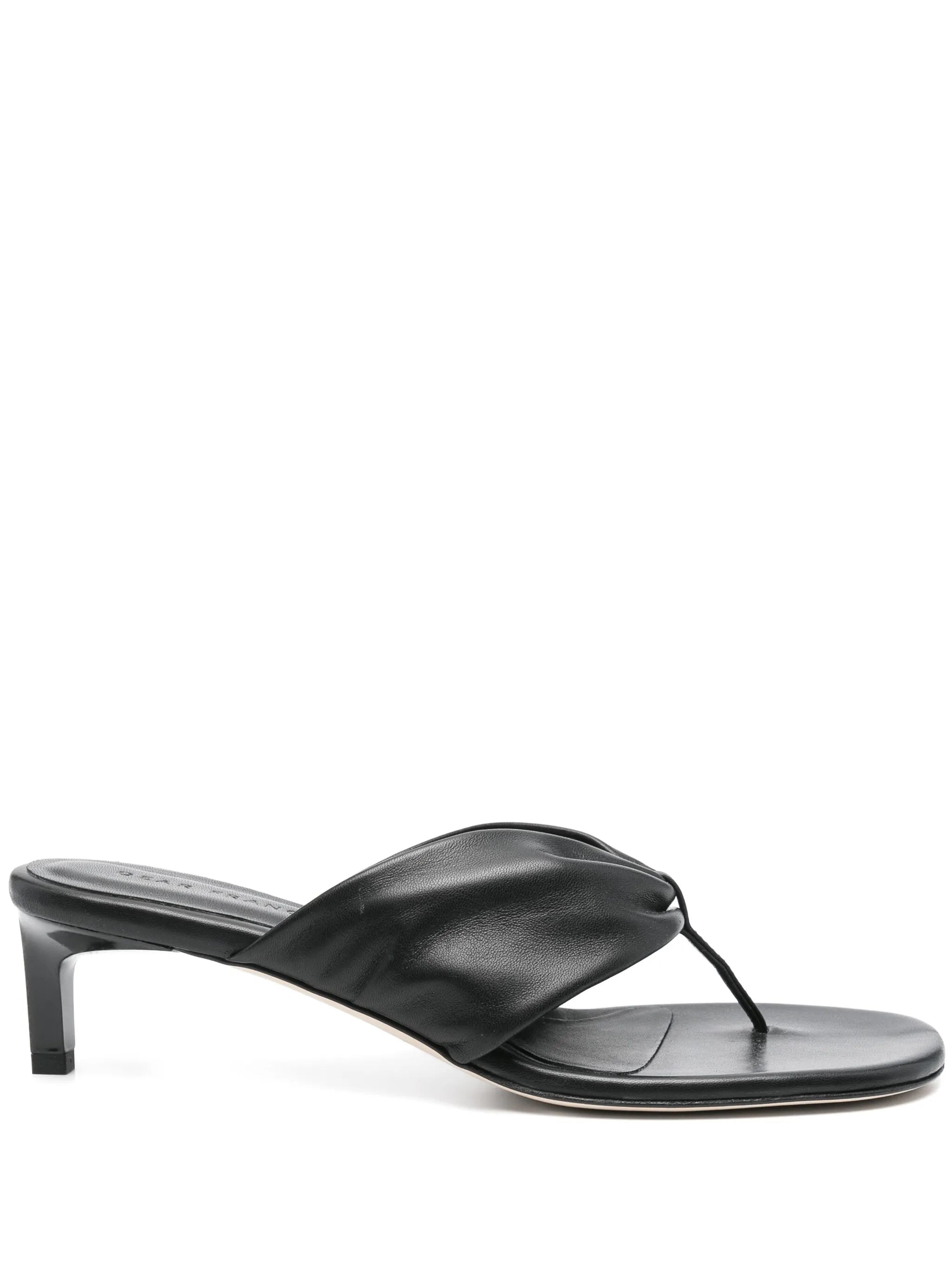Wrap thong-strap leather sandals