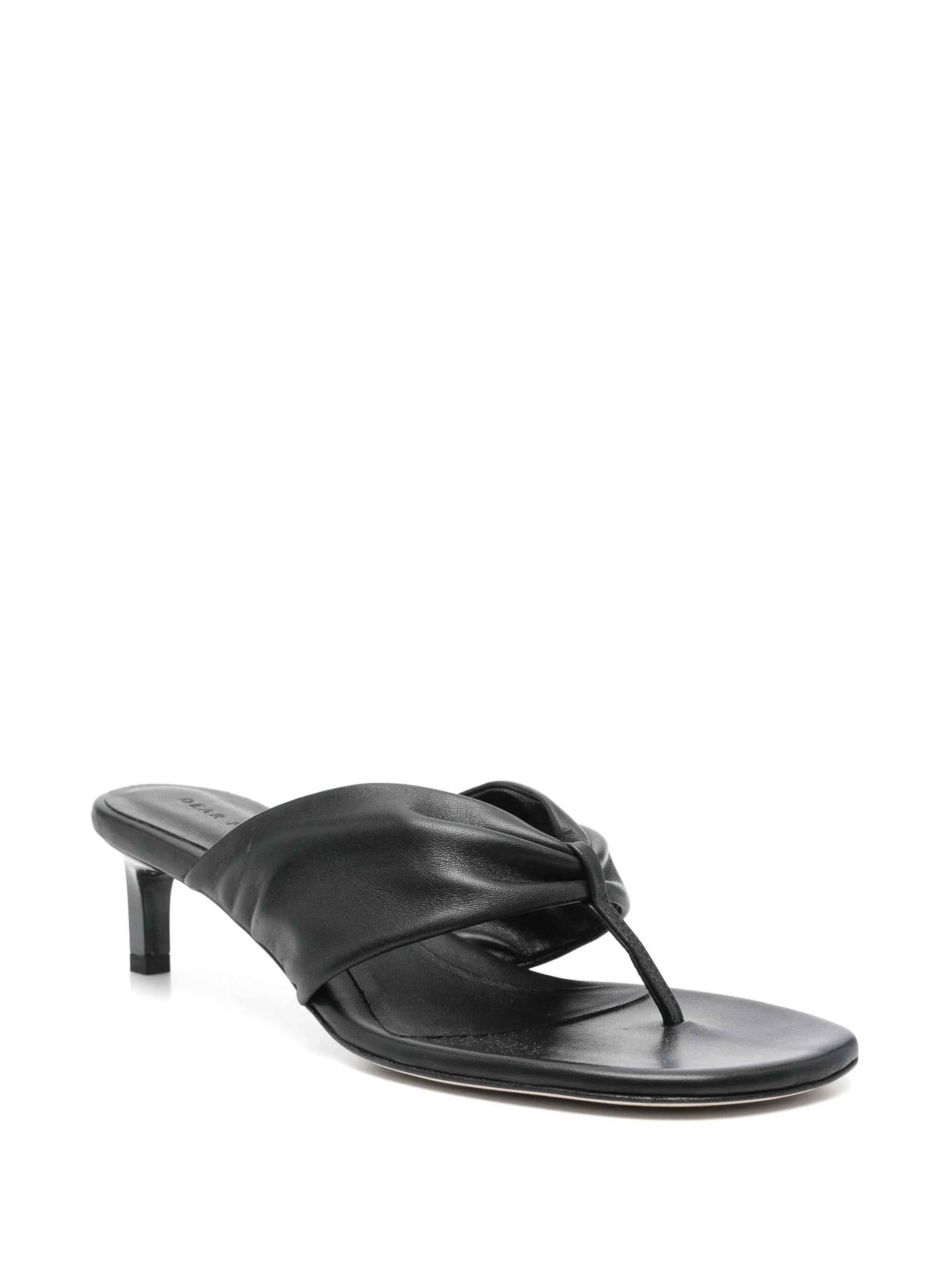 Wrap thong-strap leather sandals