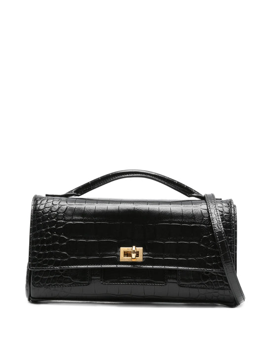 embossed croc crossbody bag