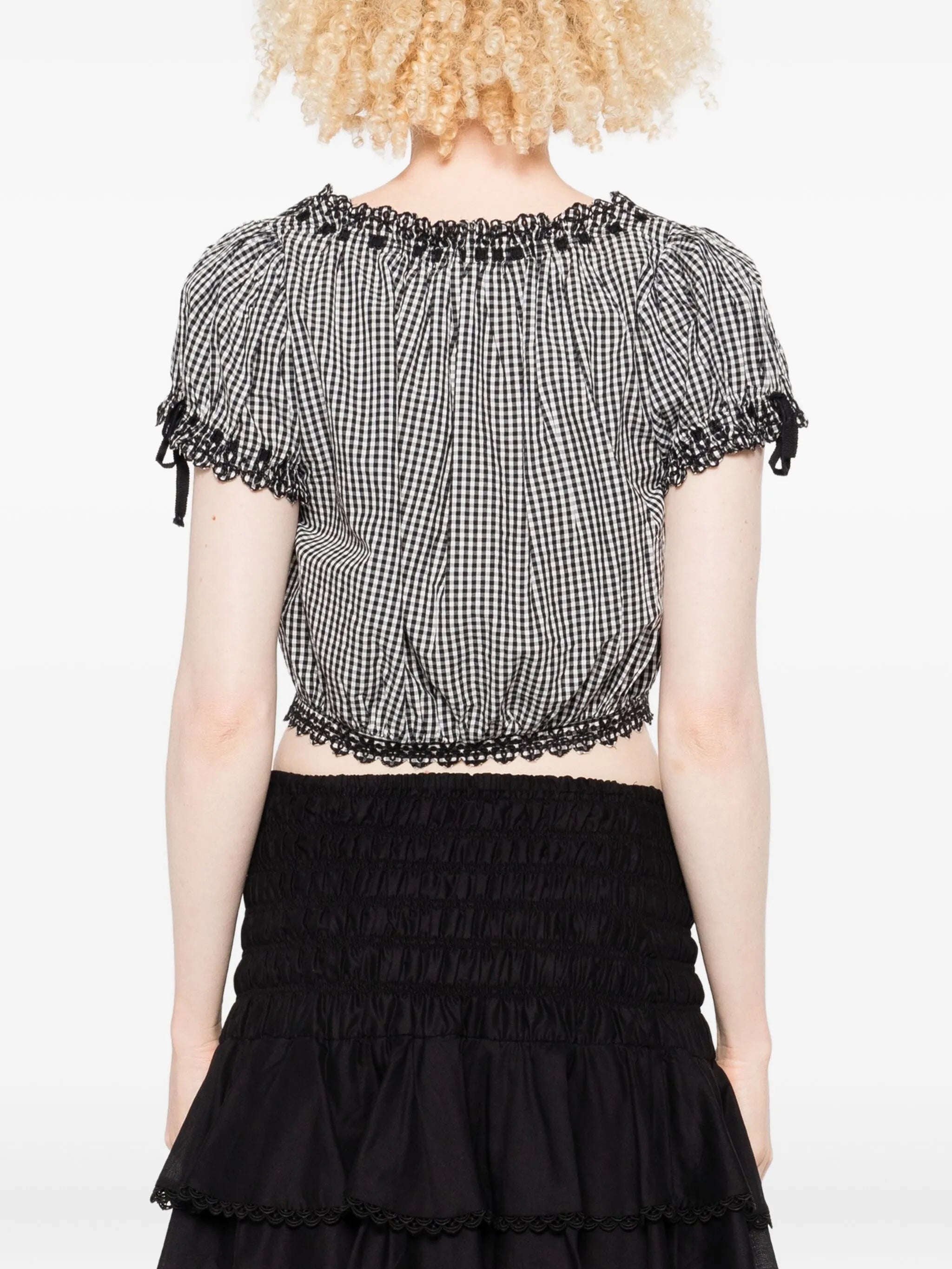 Nera gingham cropped blouse