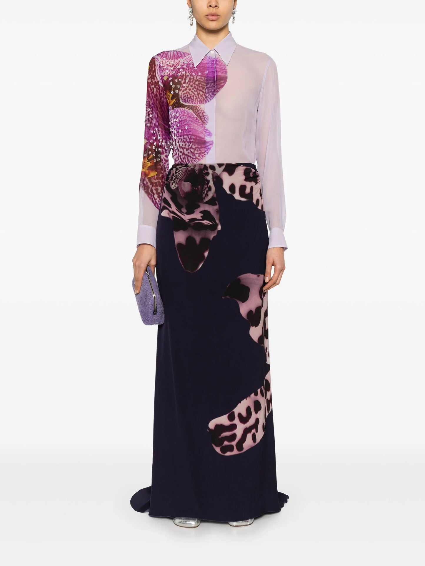 floral-print shirt