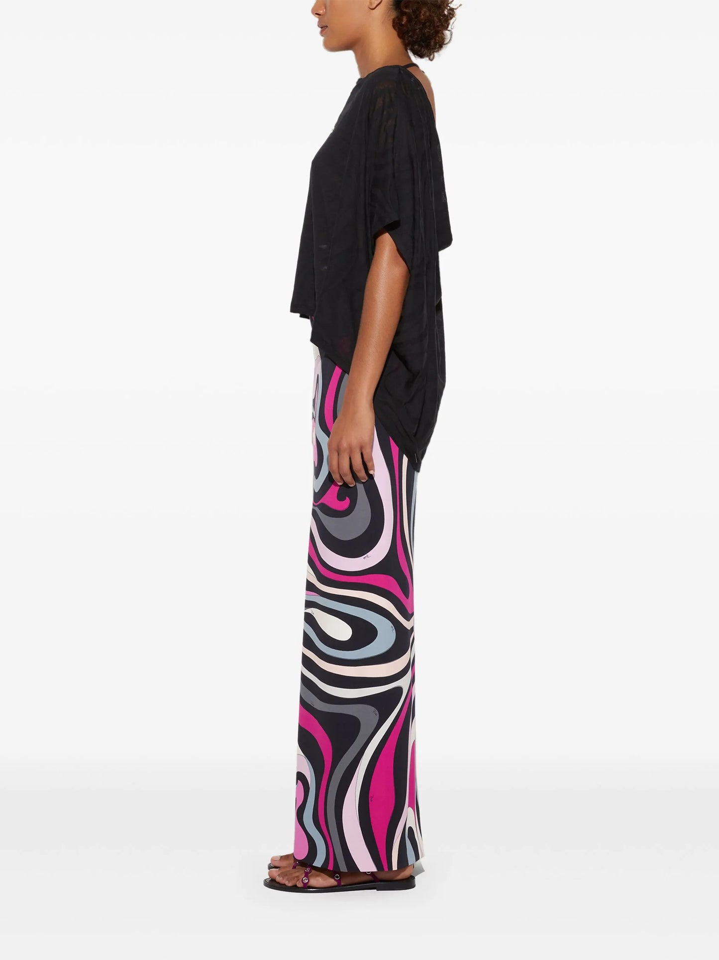 Marmo-print maxi skirt