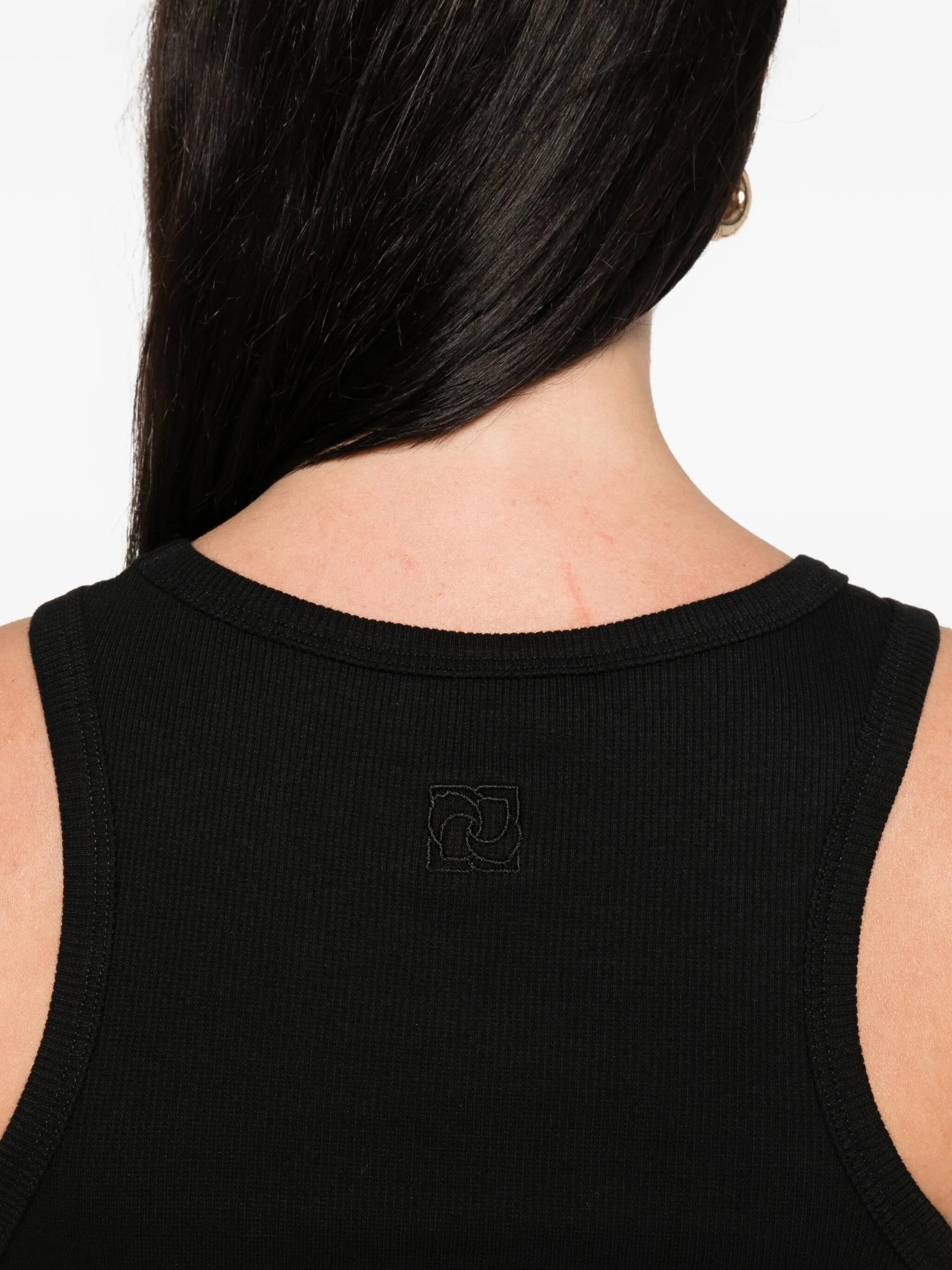 knotted tank top in black