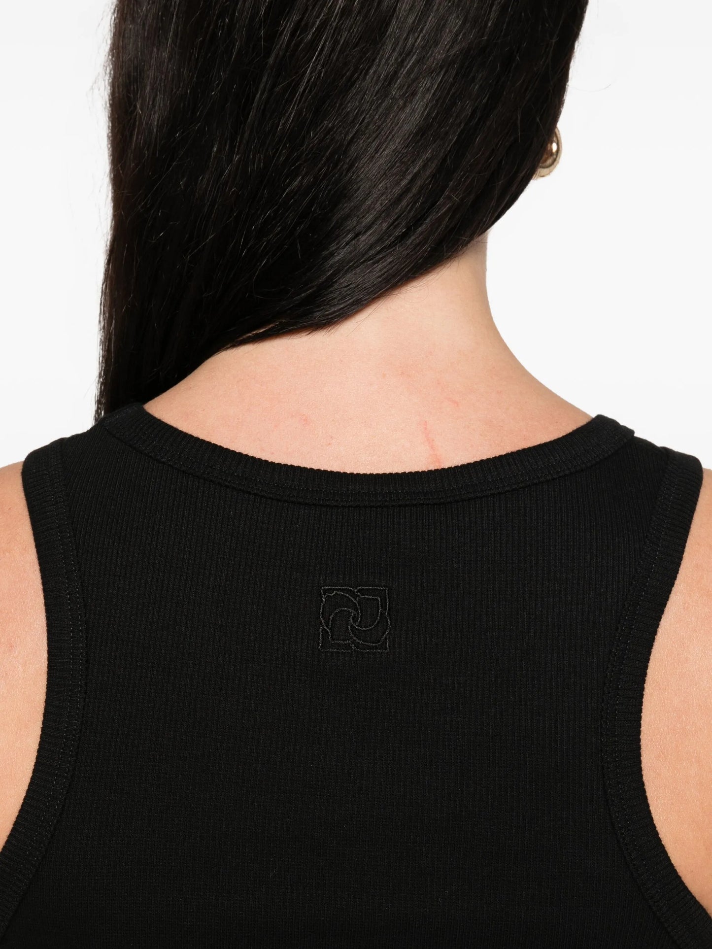 knotted tank top in black
