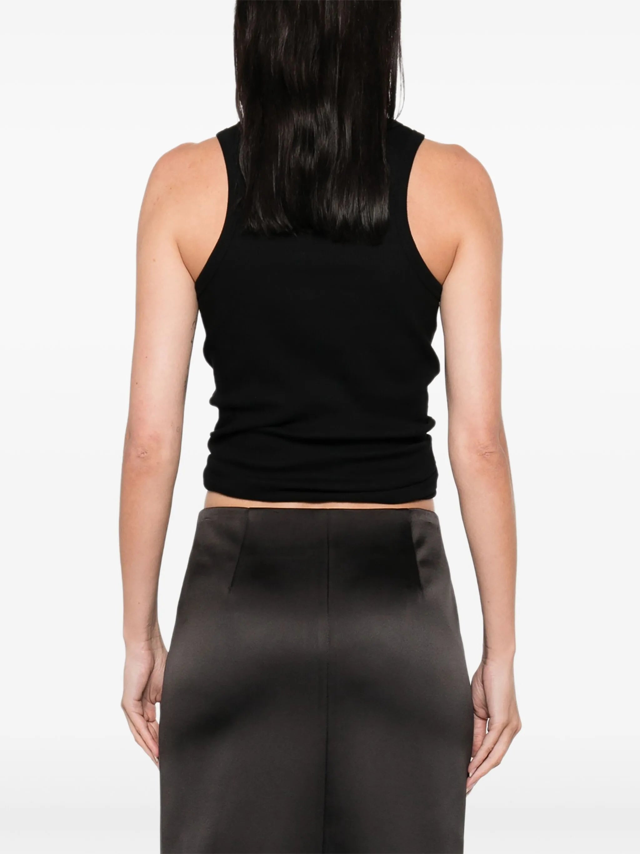 knotted tank top in black