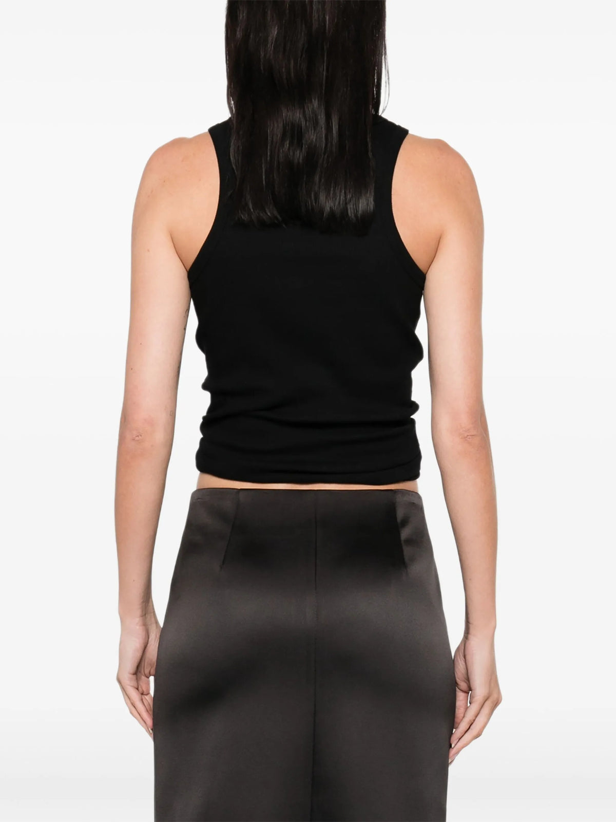 knotted tank top in black