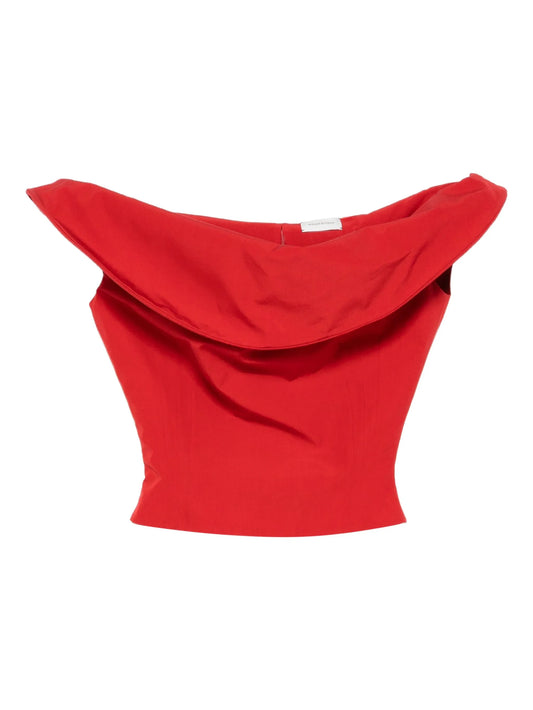 cowl-neck cropped top