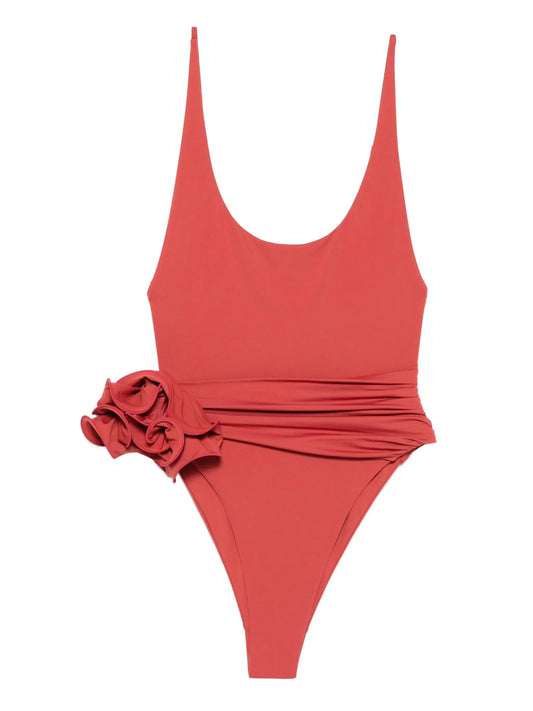 floral-appliqué swimsuit