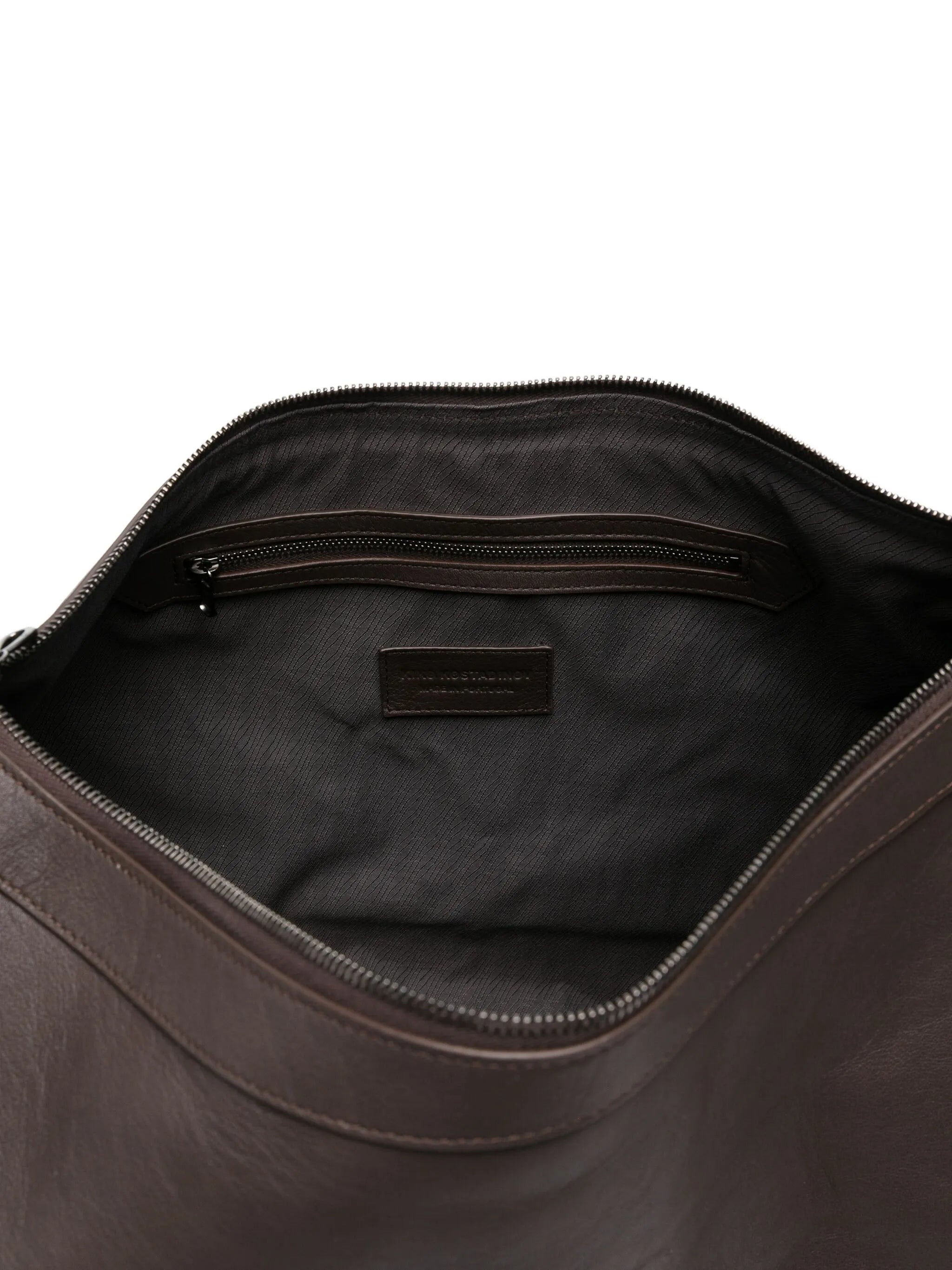 Moravia leather curved shoulder bag