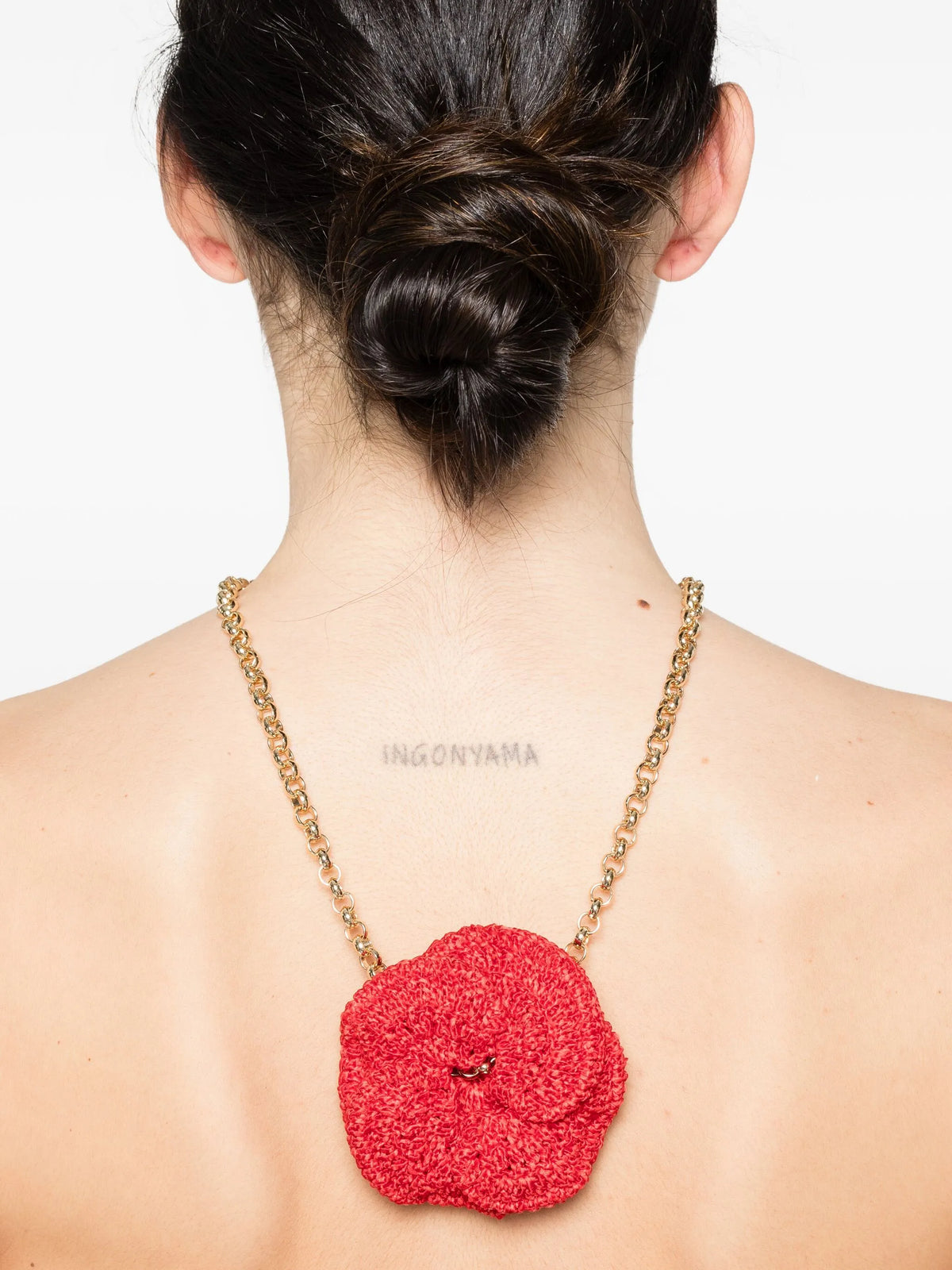 crochet-rose chain necklace