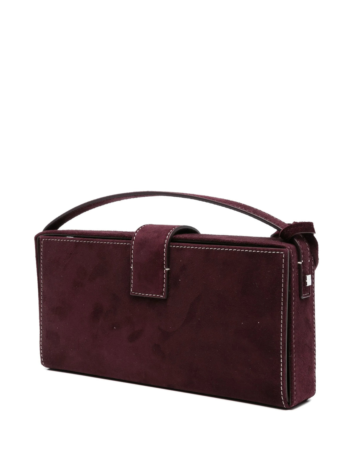 Apolonia bag in burgundy suede with flower charm