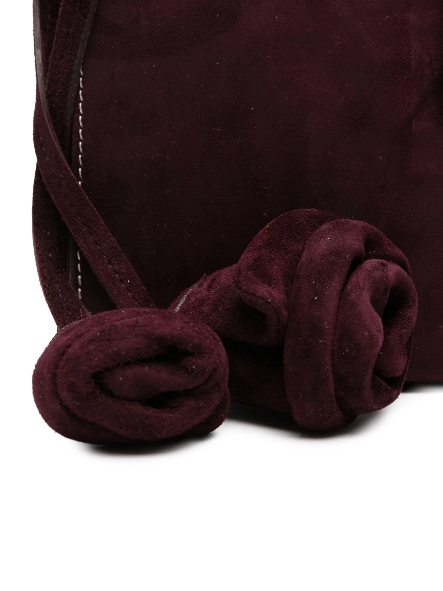 Apolonia rose-embellished suede clutch bag