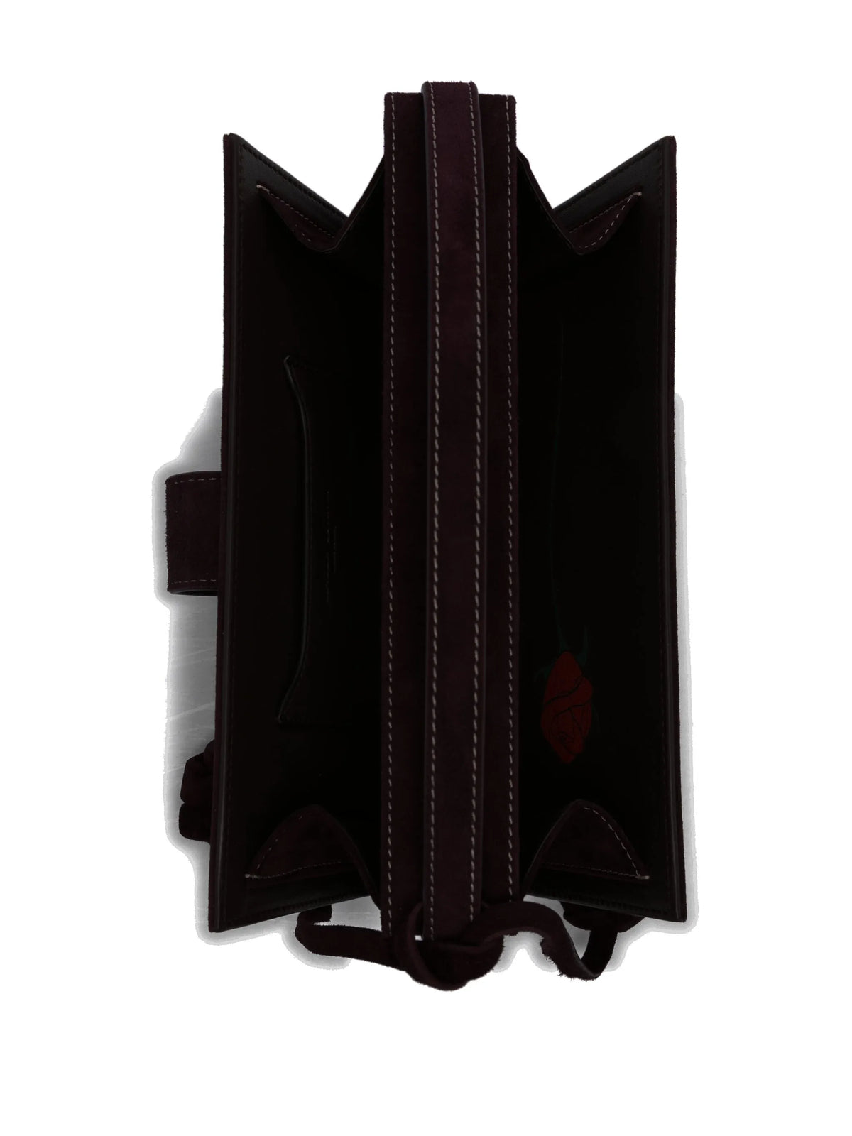 Apolonia bag in burgundy suede with flower charm
