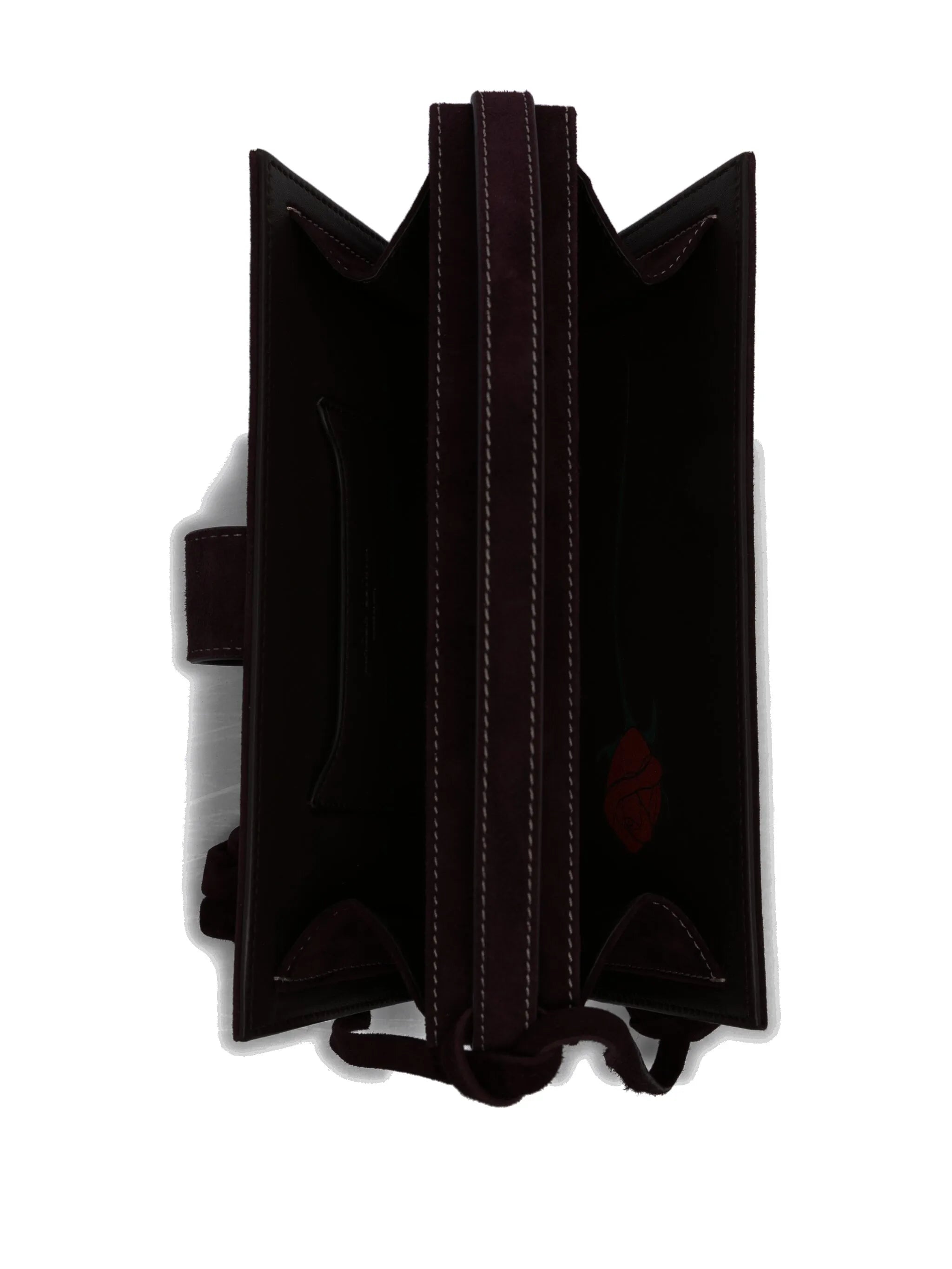 Apolonia rose-embellished suede clutch bag