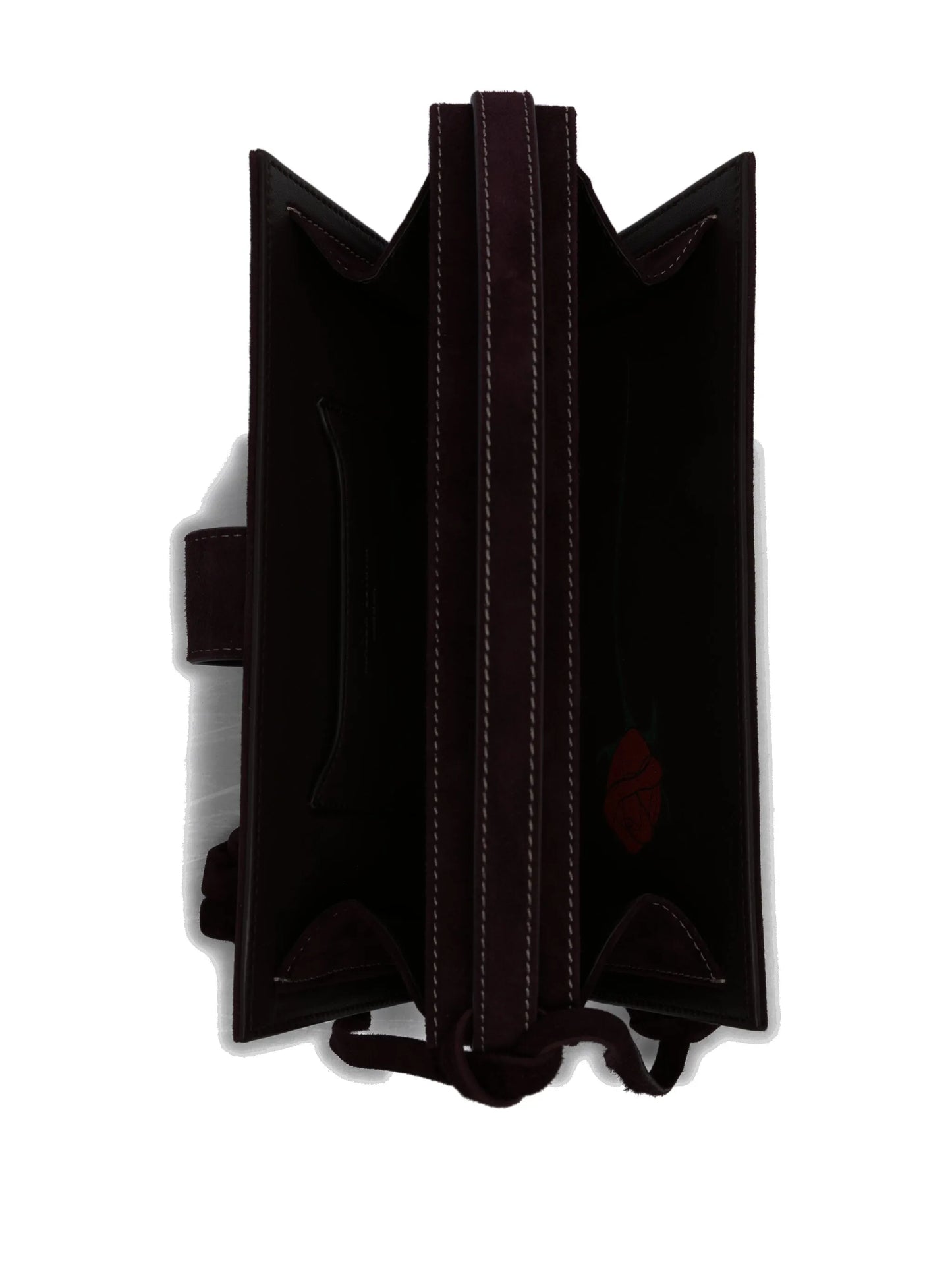 Apolonia rose-embellished suede clutch bag