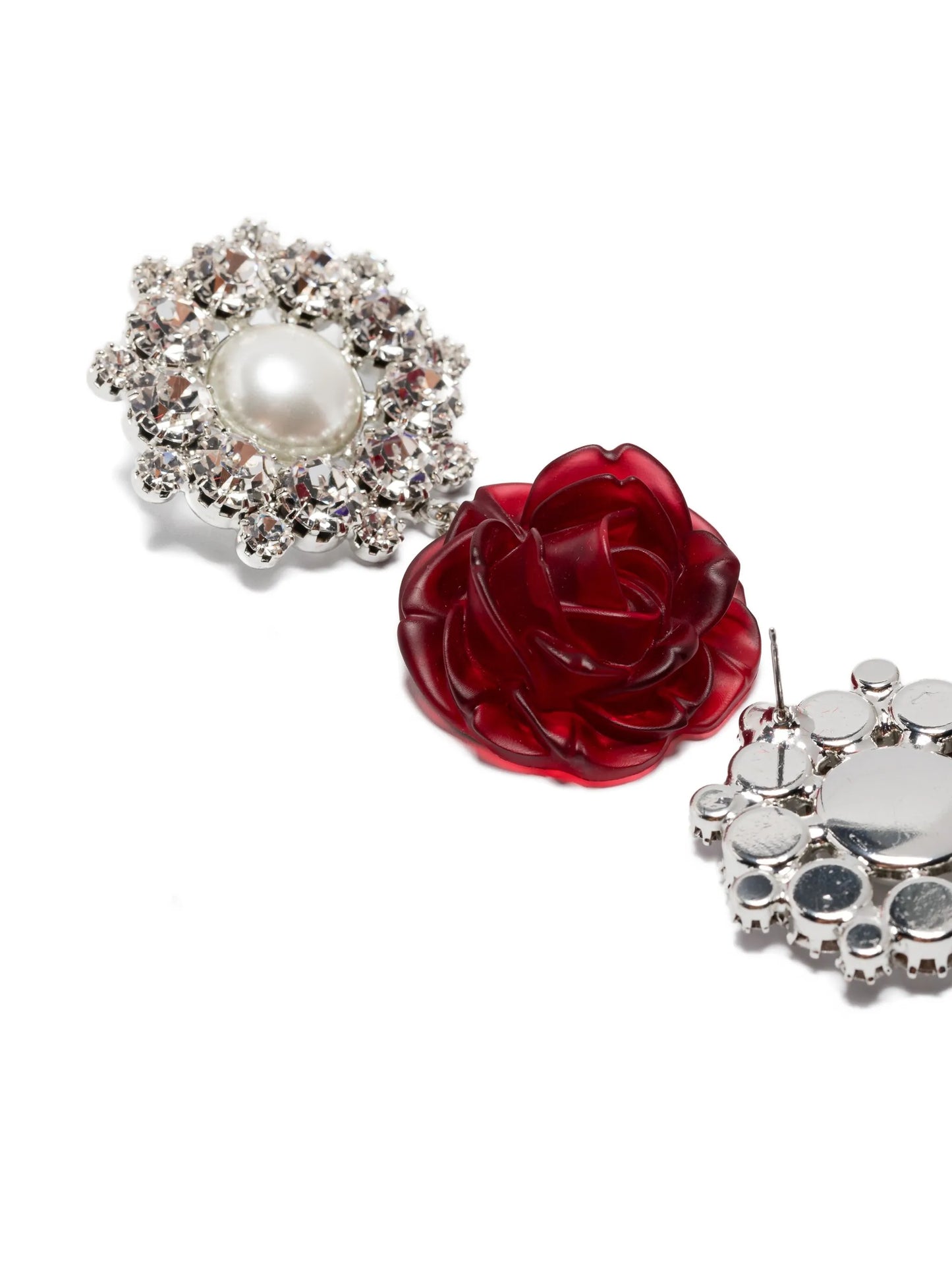 rose-appliqué earrings