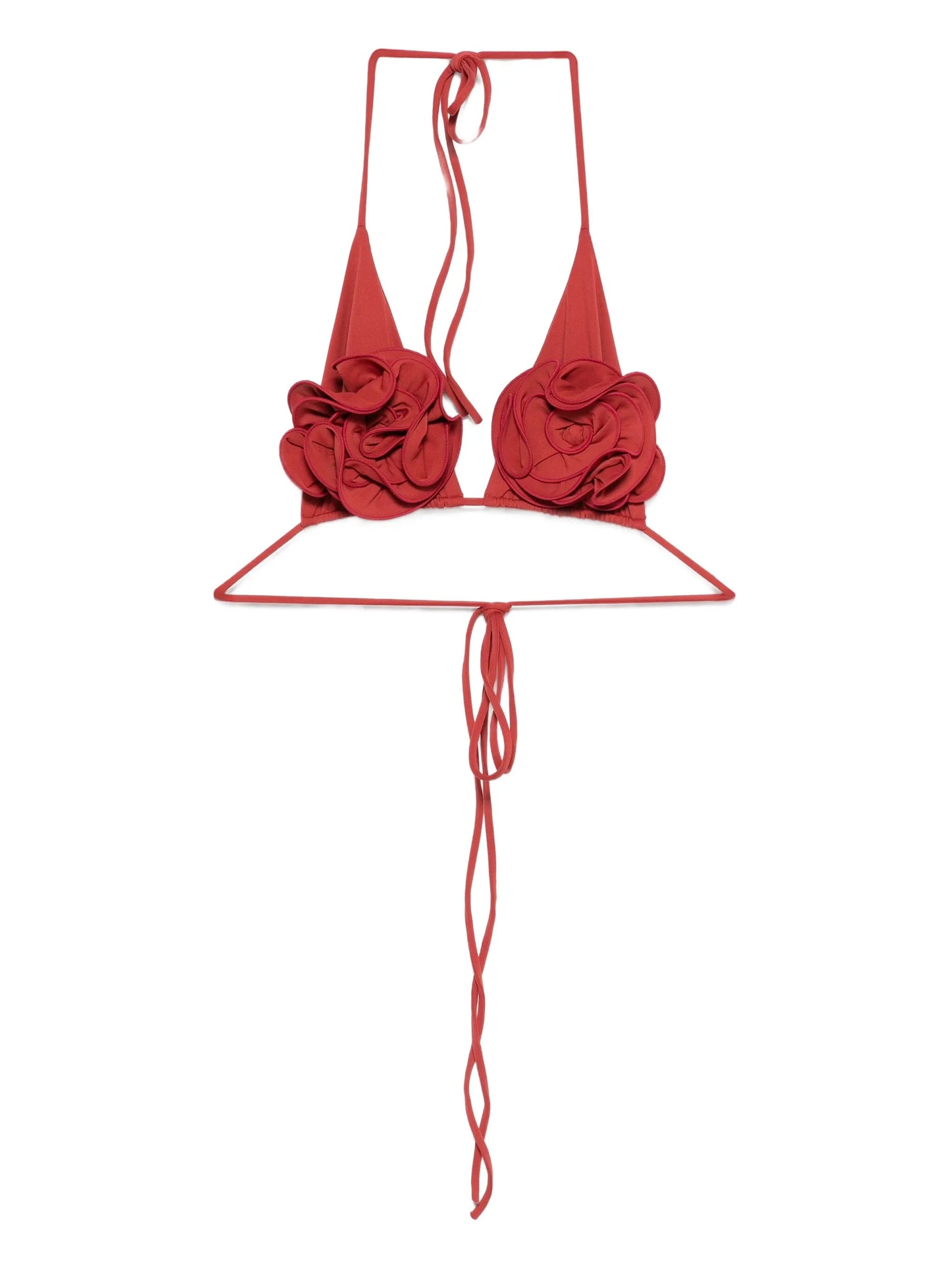 floral-motif bikini top