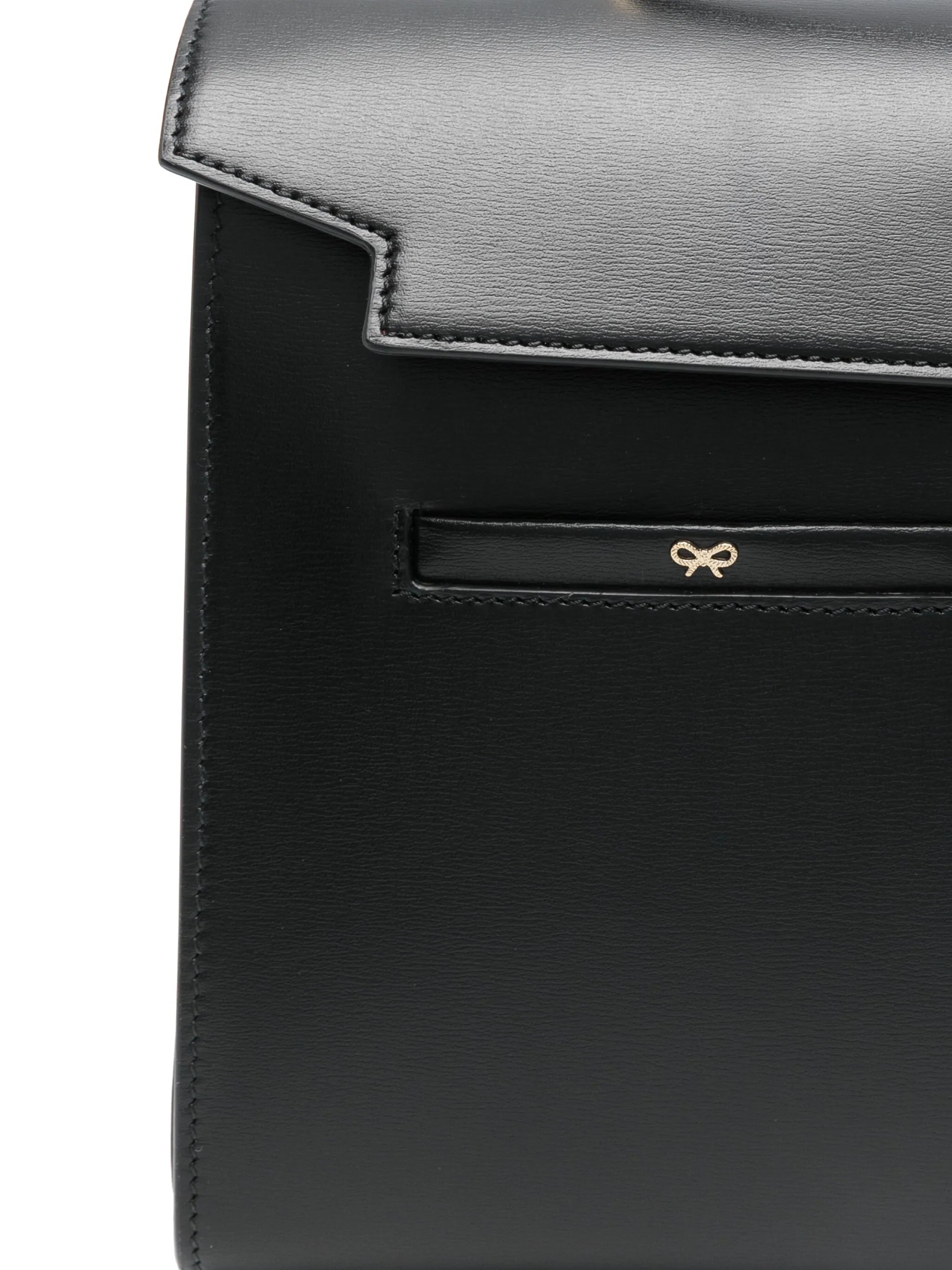 Mortimer calf leather top handle bag in black