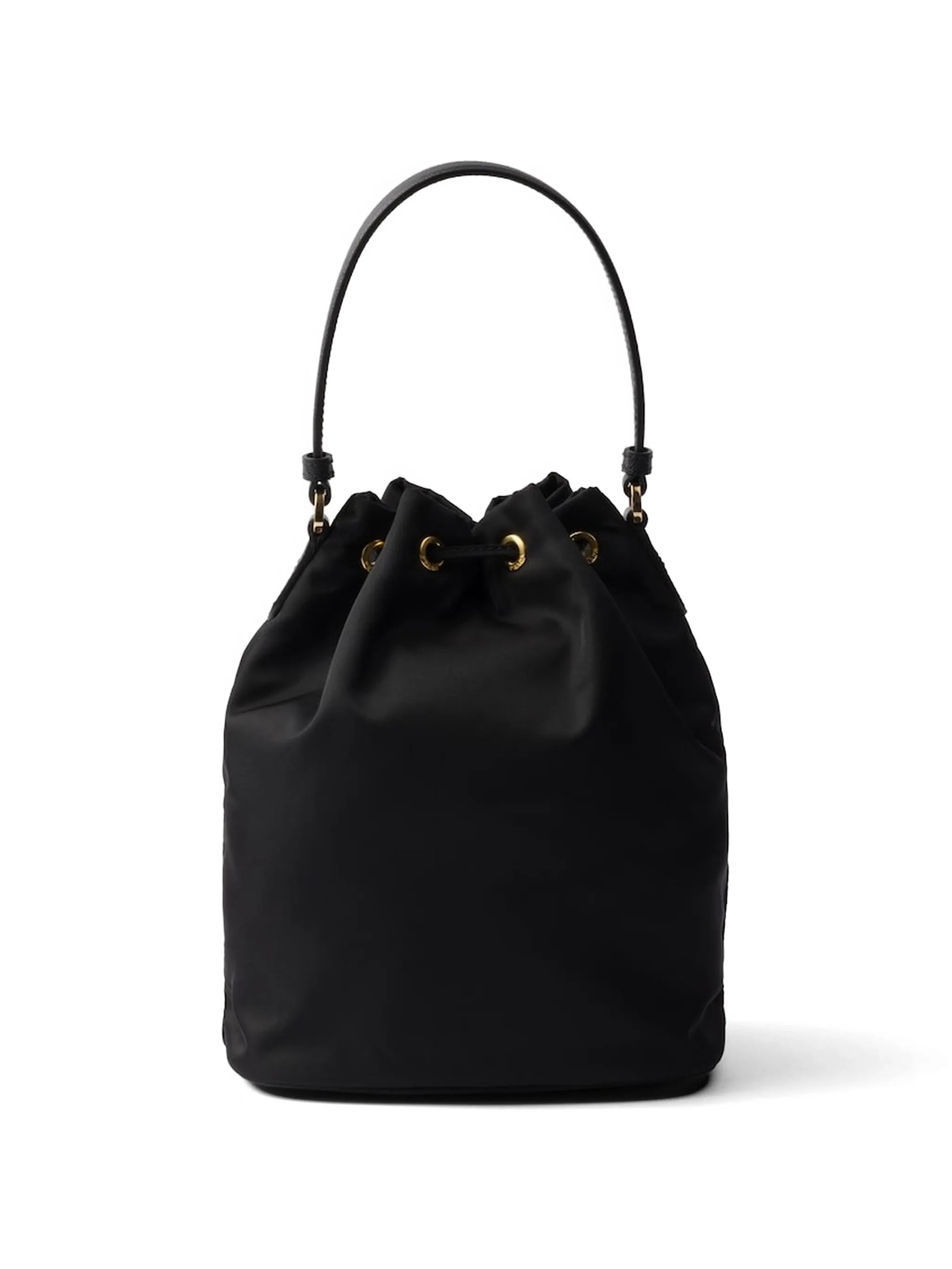 logo-plaque drawstring tote bag