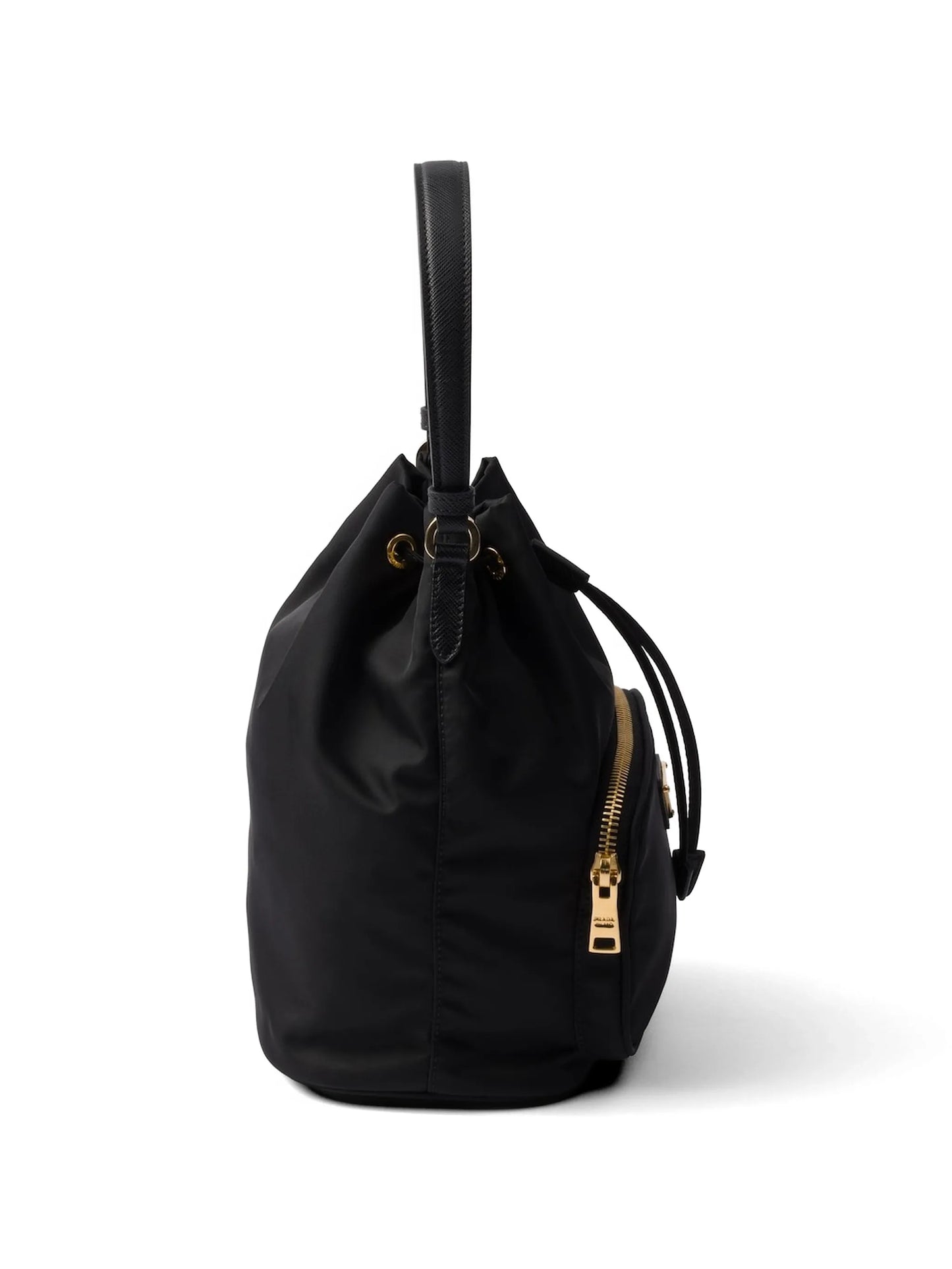 logo-plaque drawstring tote bag