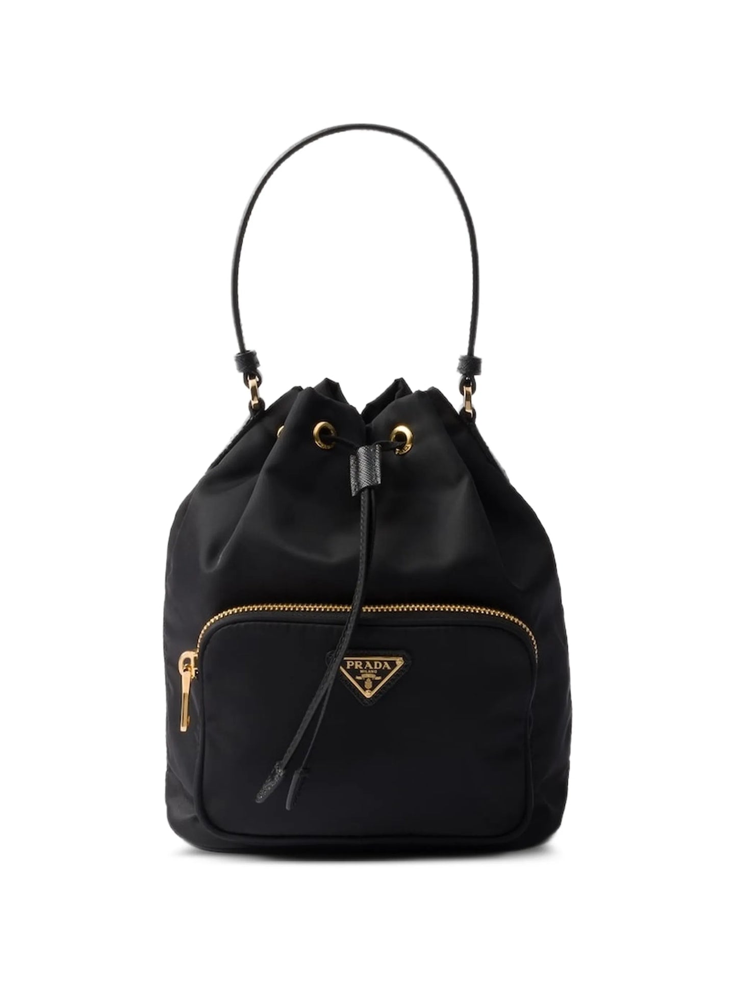 logo-plaque drawstring tote bag
