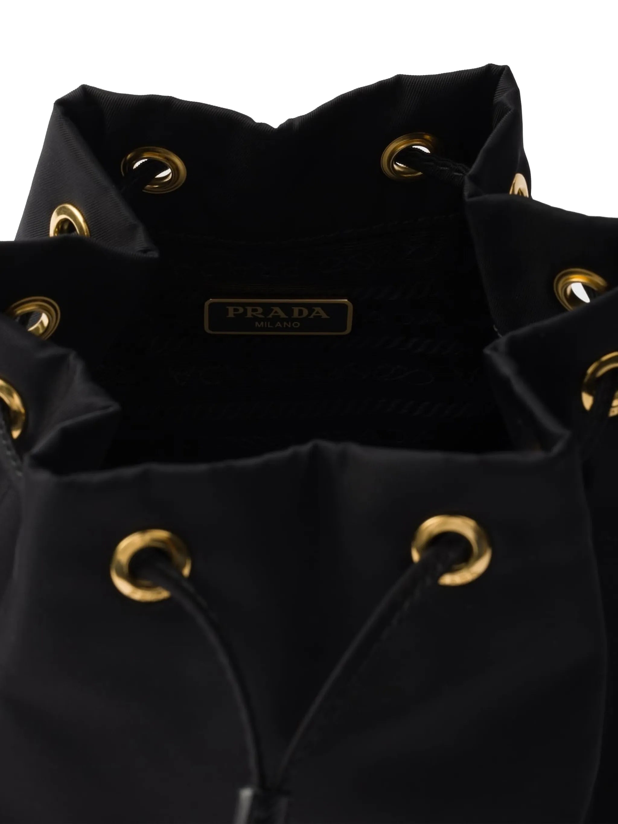 logo-plaque drawstring tote bag