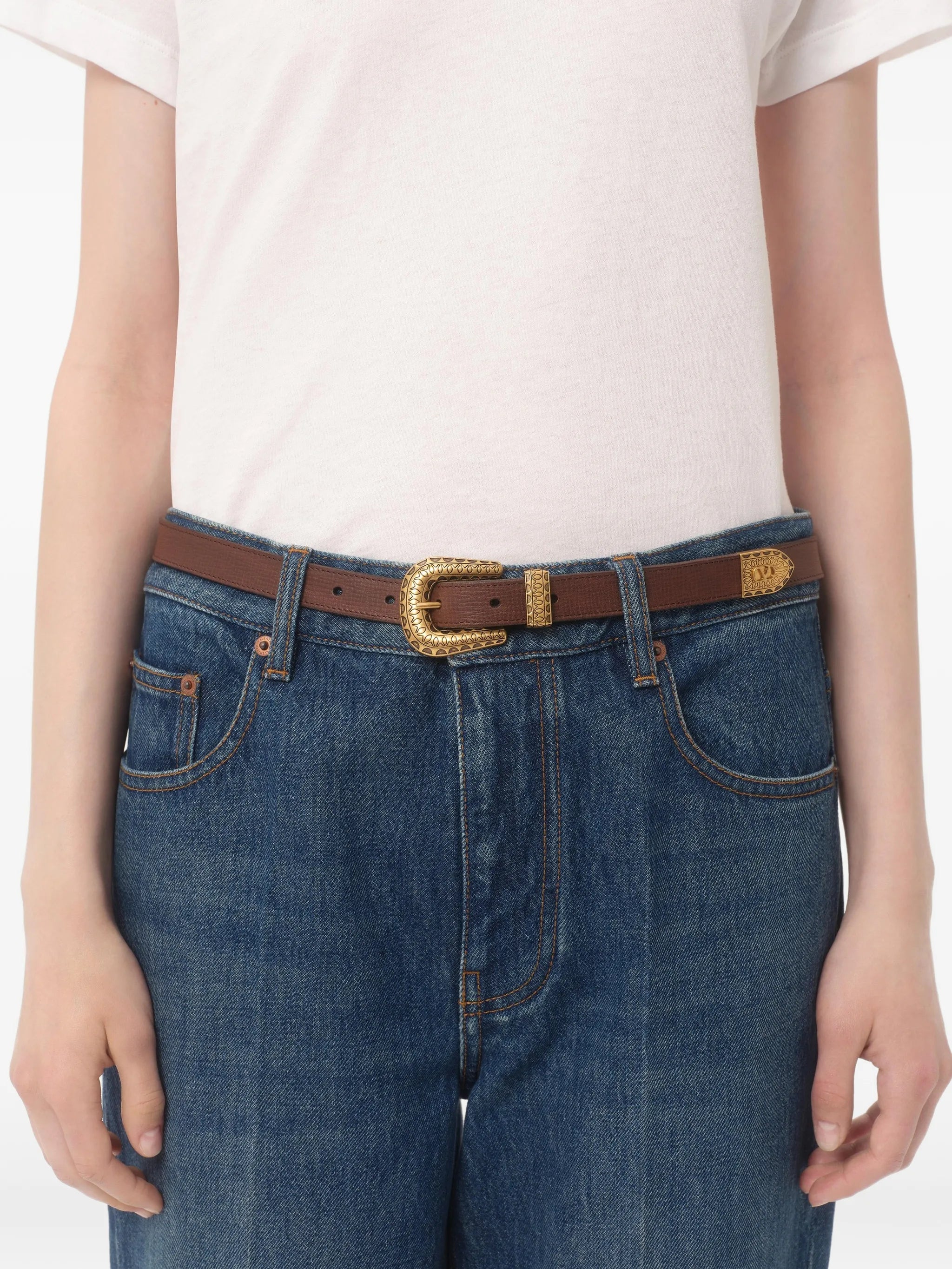 Vlogo signature leather belt