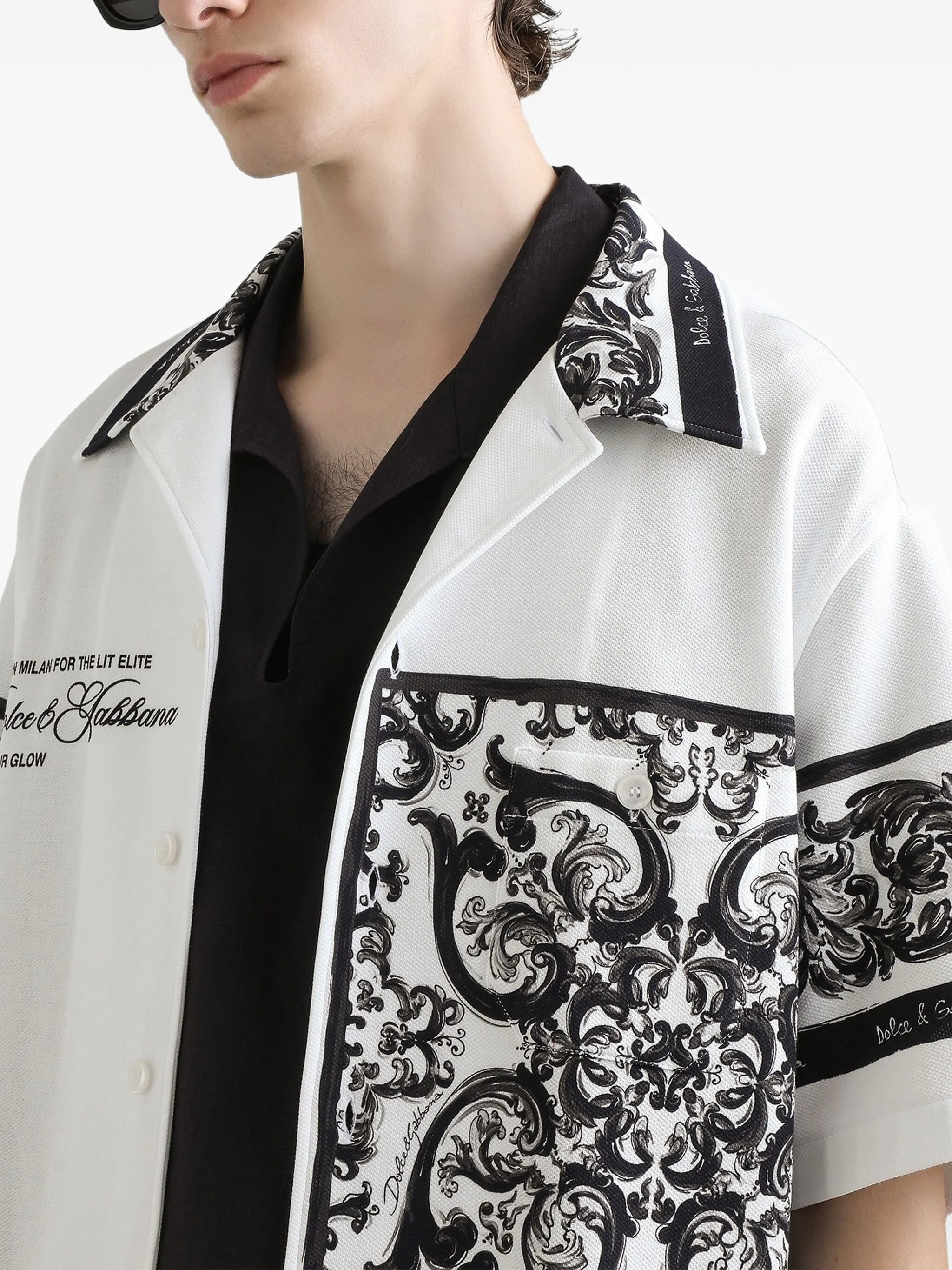 logo-print cotton shirt