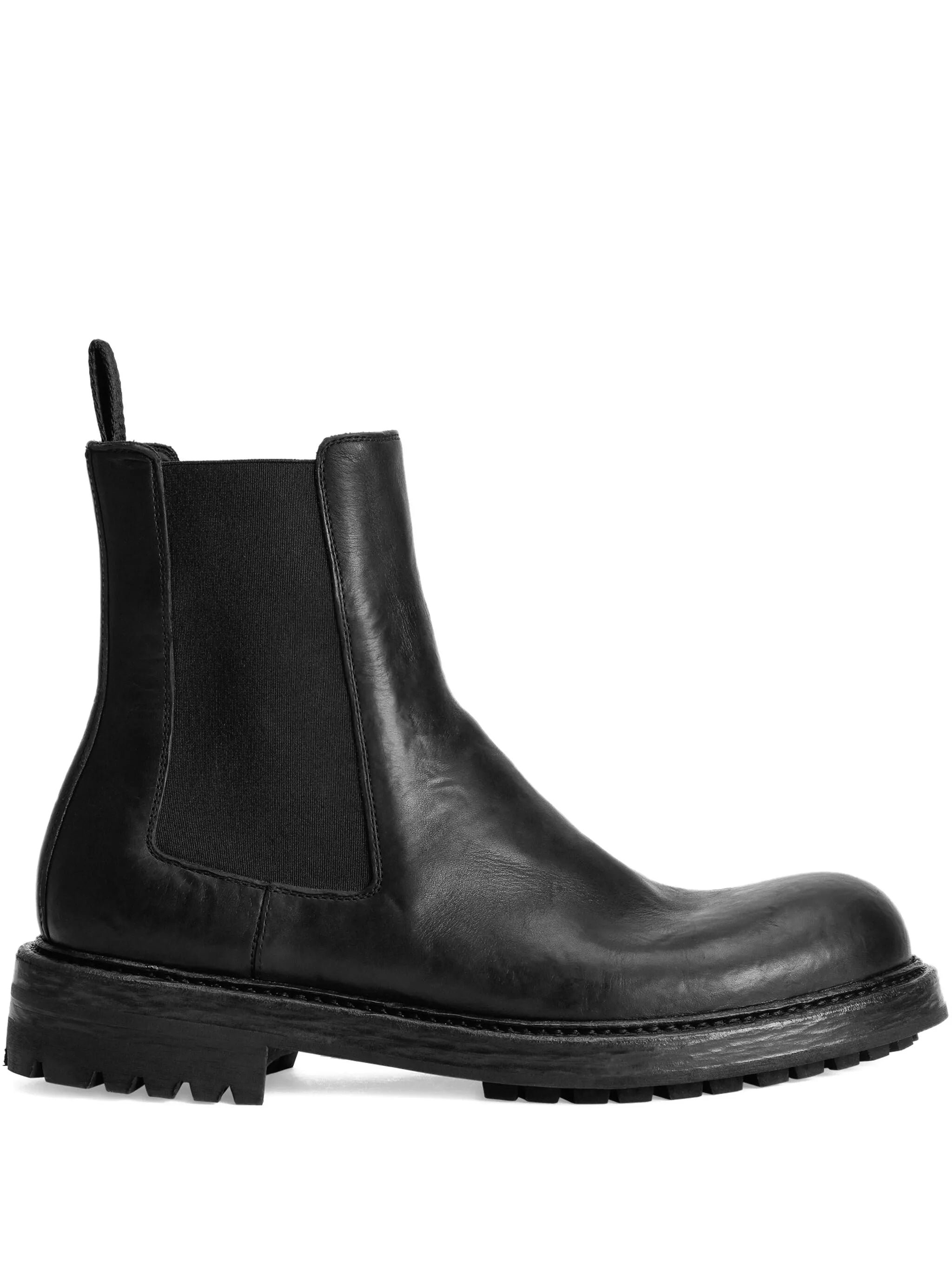elastic-panel leather boots