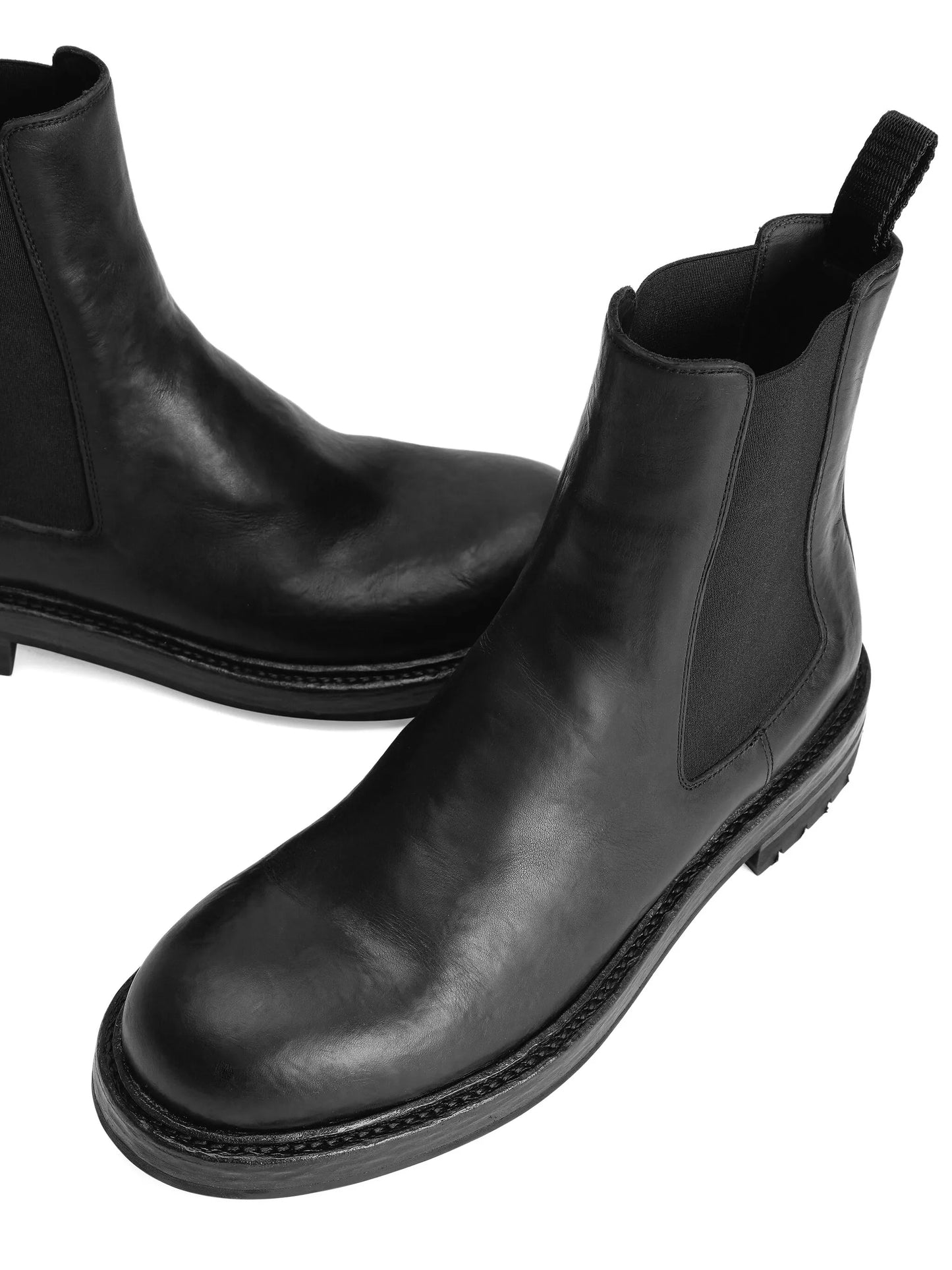 elastic-panel leather boots