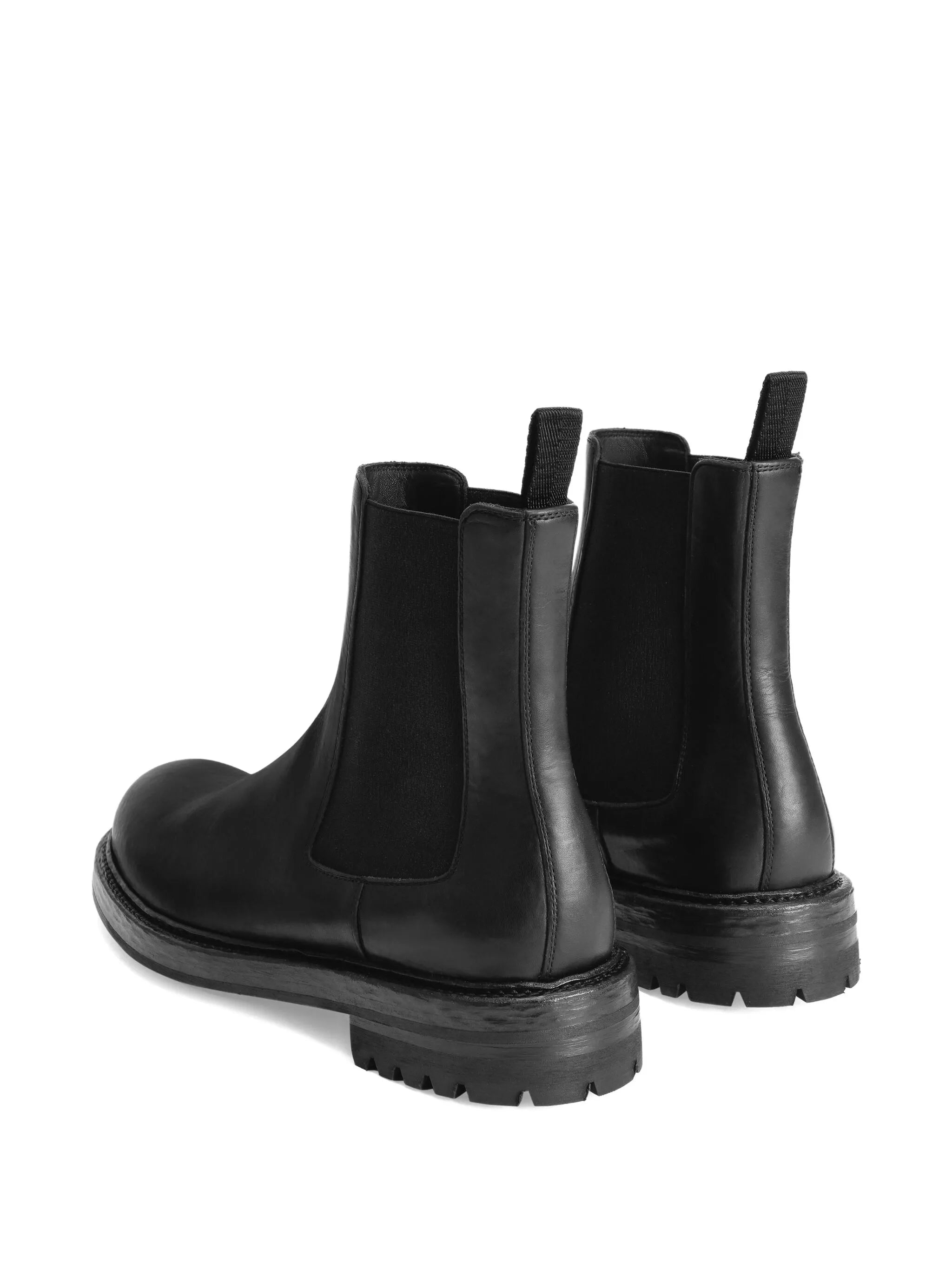 elastic-panel leather boots