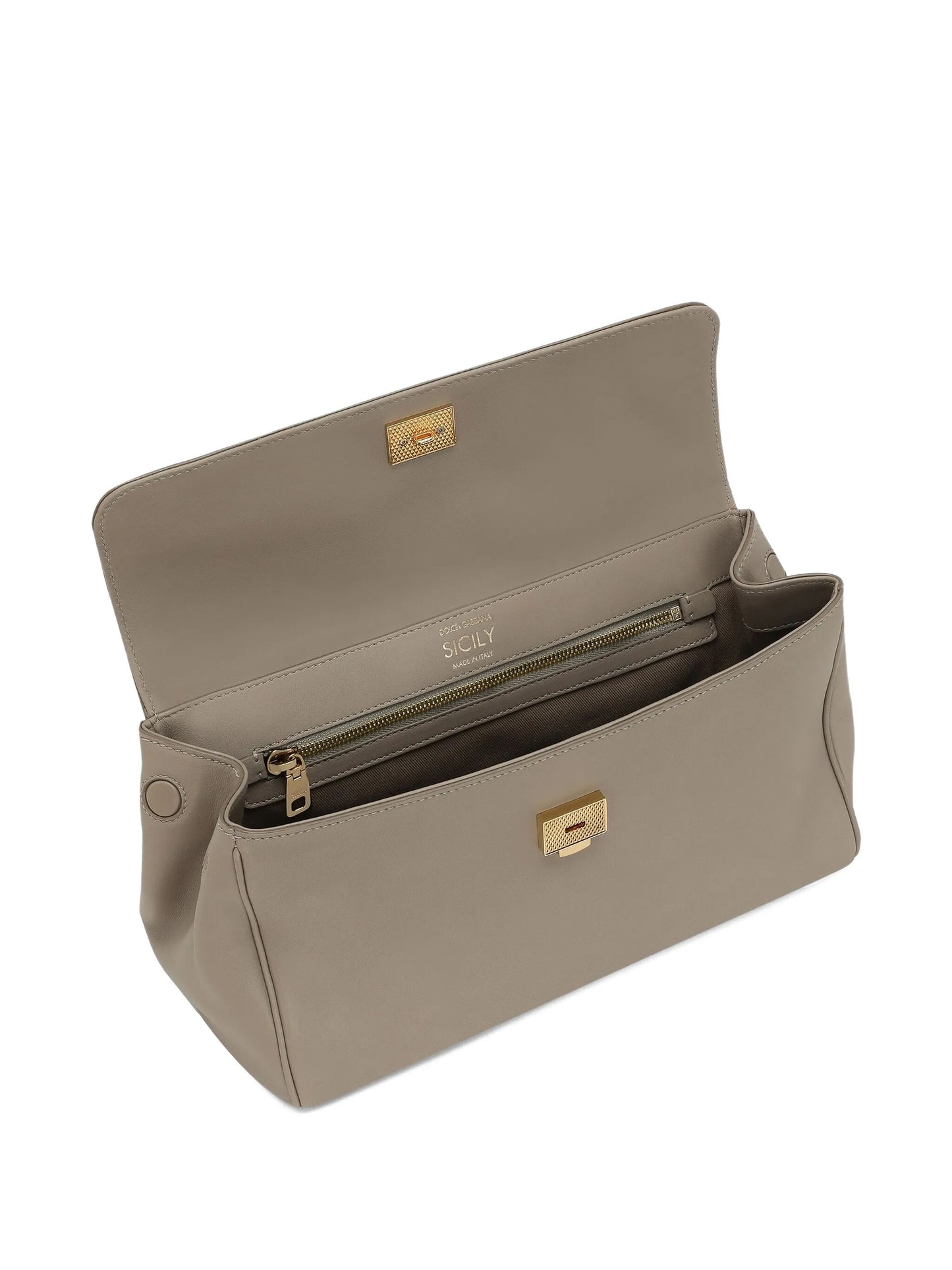 Sicily lock-charm leather tote bag