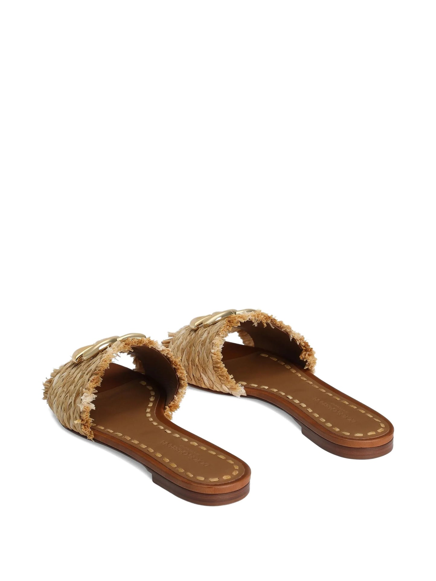 woven-raffia flat sandals