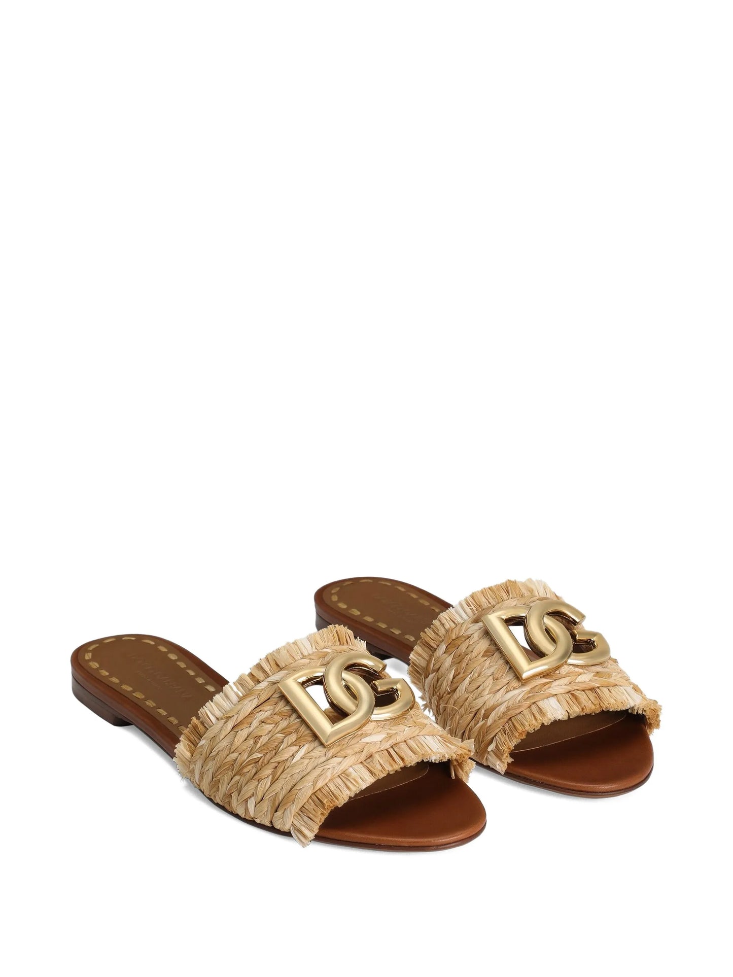 woven-raffia flat sandals