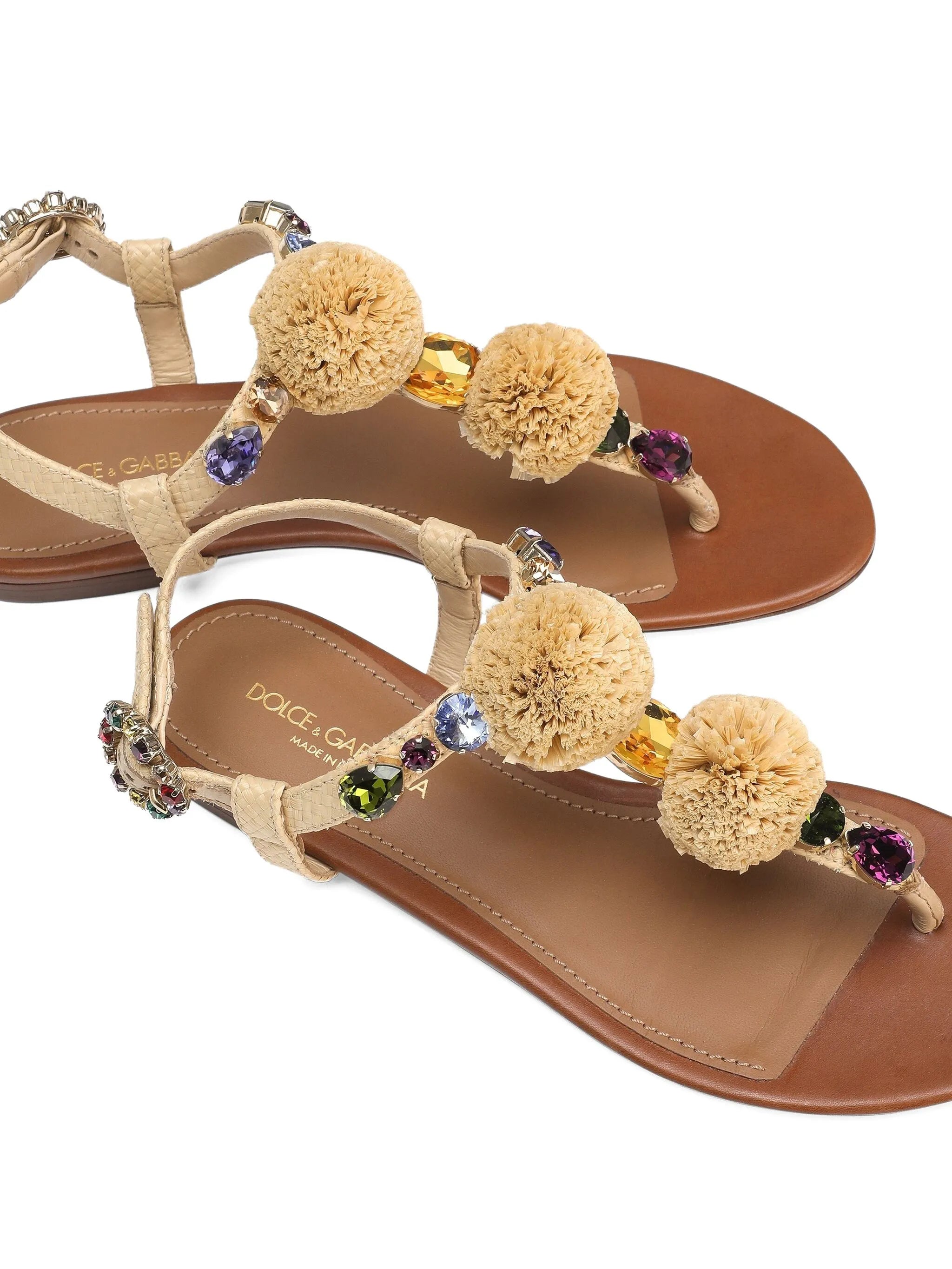 pompom-detail flat sandals