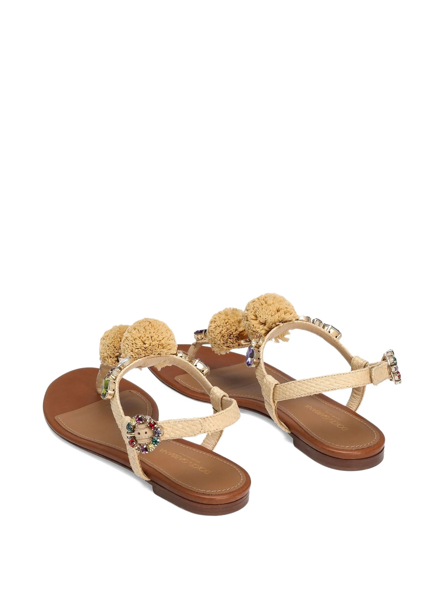 pompom-detail flat sandals