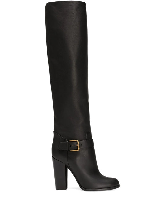 leather knee-high boots