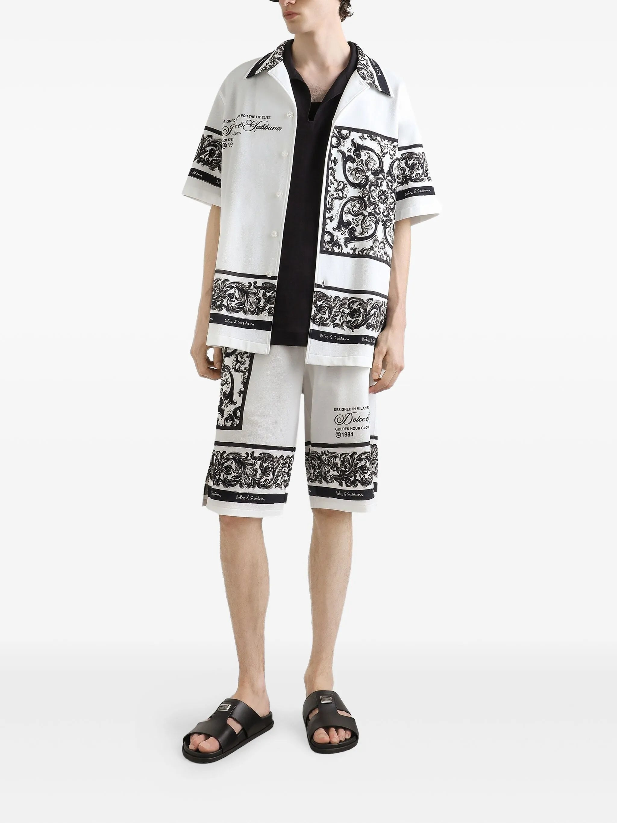 logo-print cotton shorts