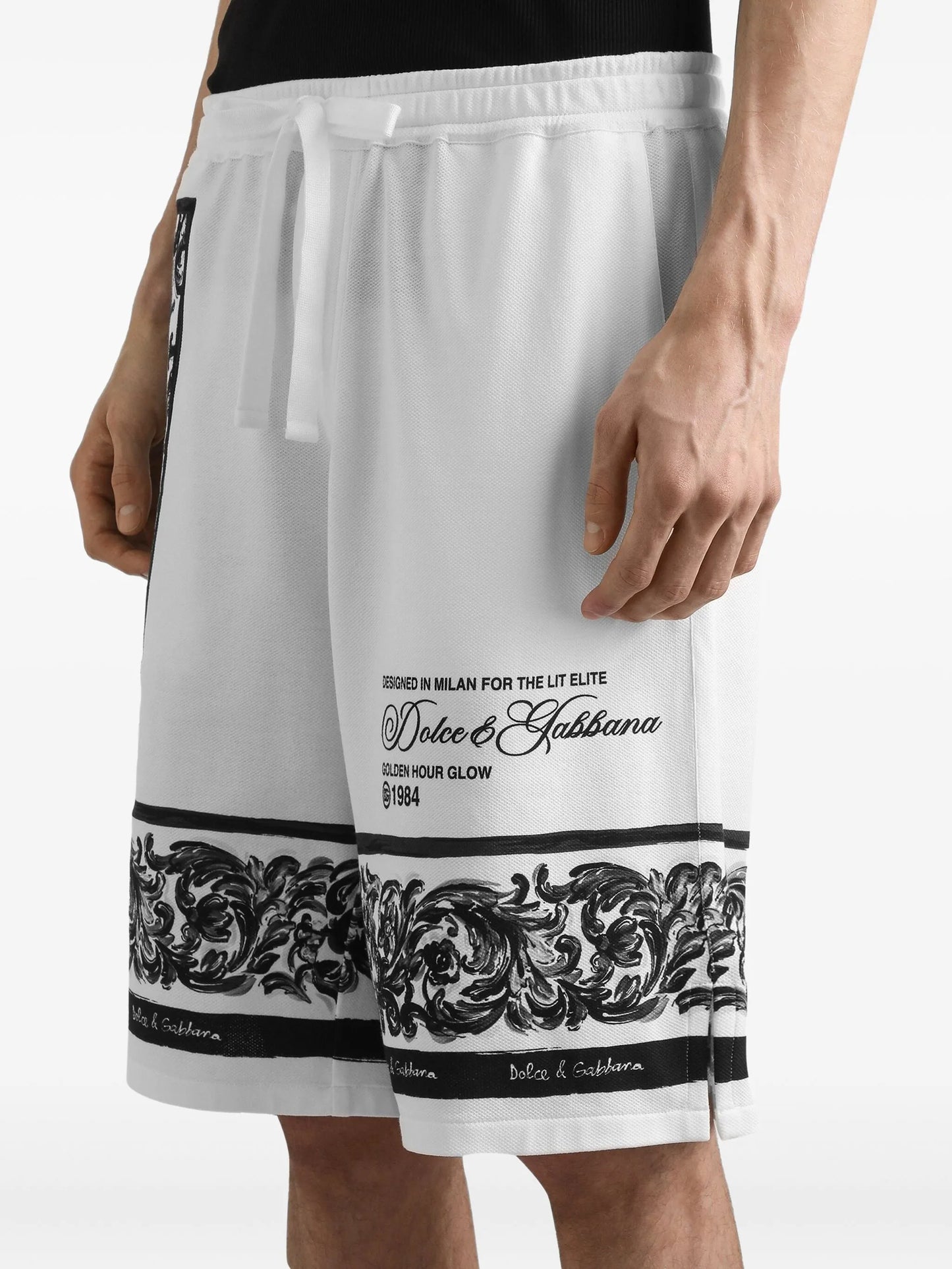 logo-print cotton shorts