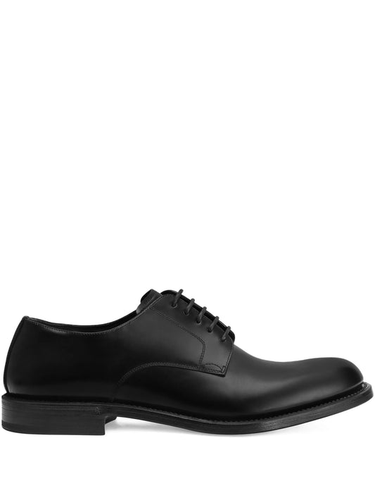 brushed lace-up derby shoes
