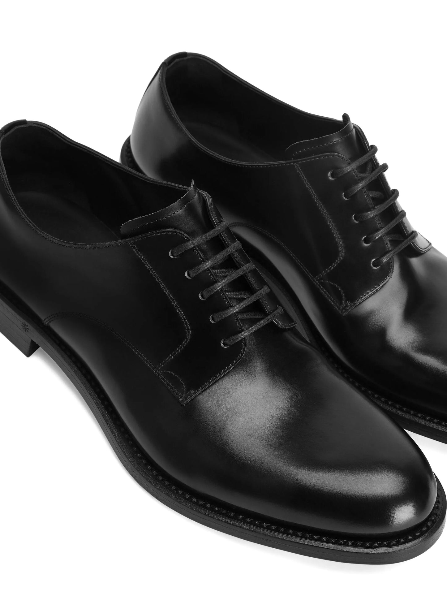 brushed lace-up derby shoes