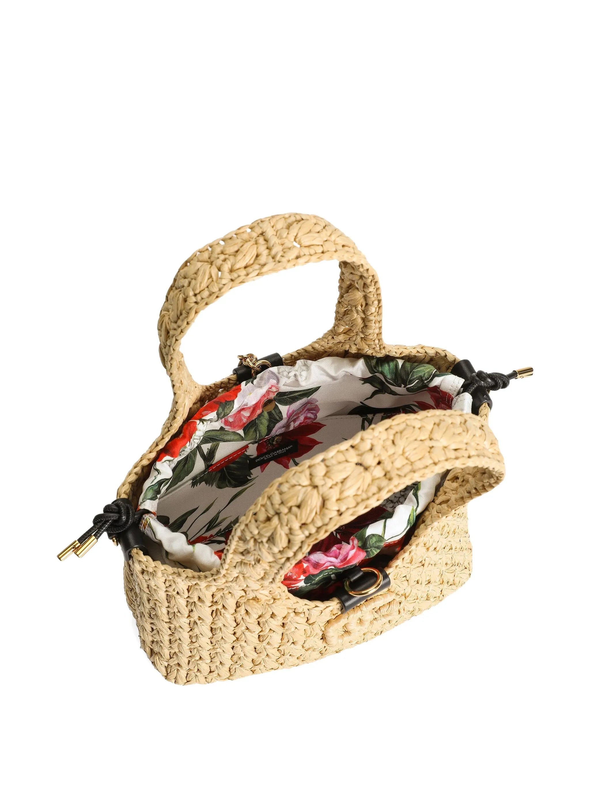 woven-raffia tote bag
