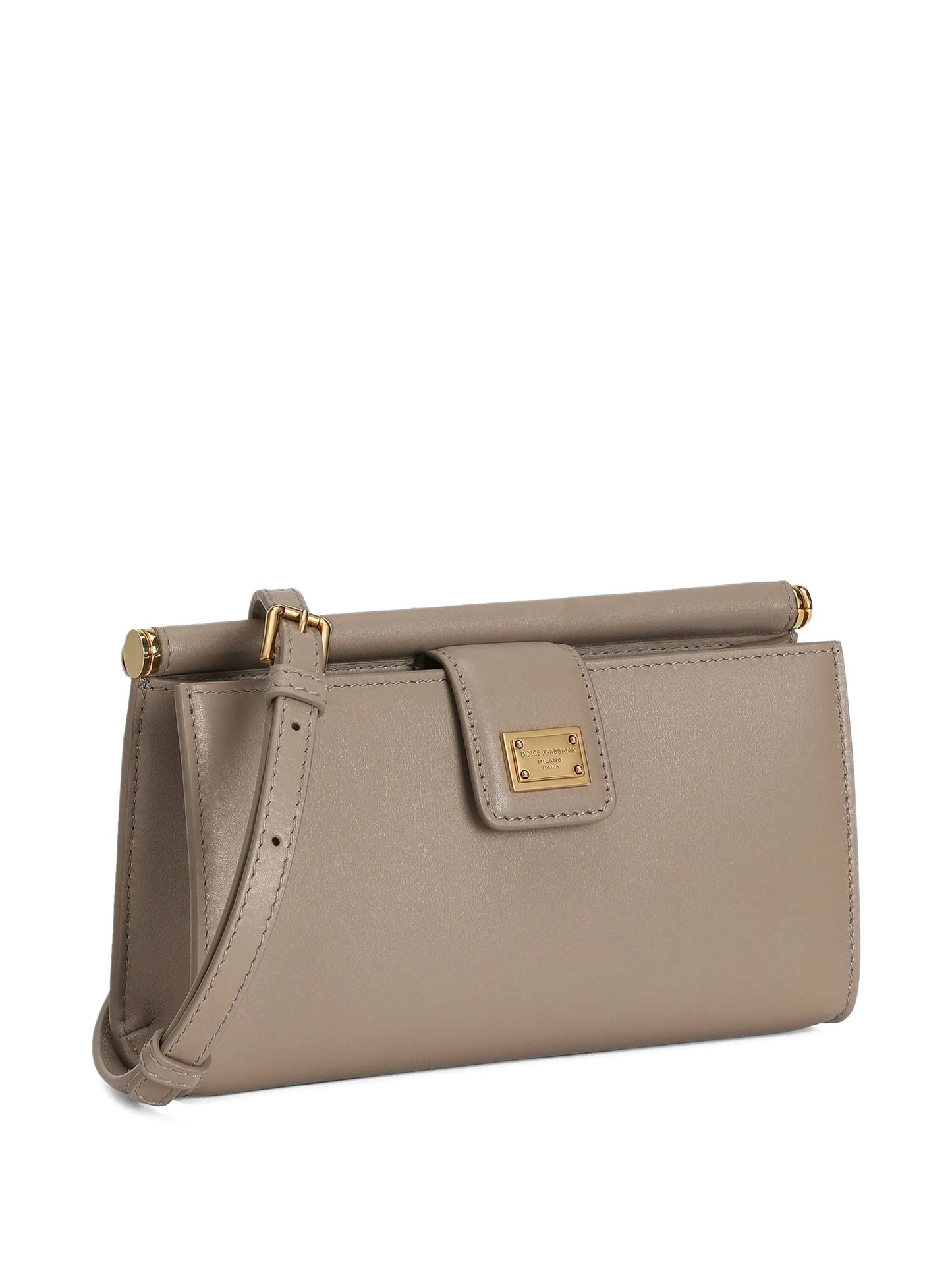 clasp-fastening leather mini bag