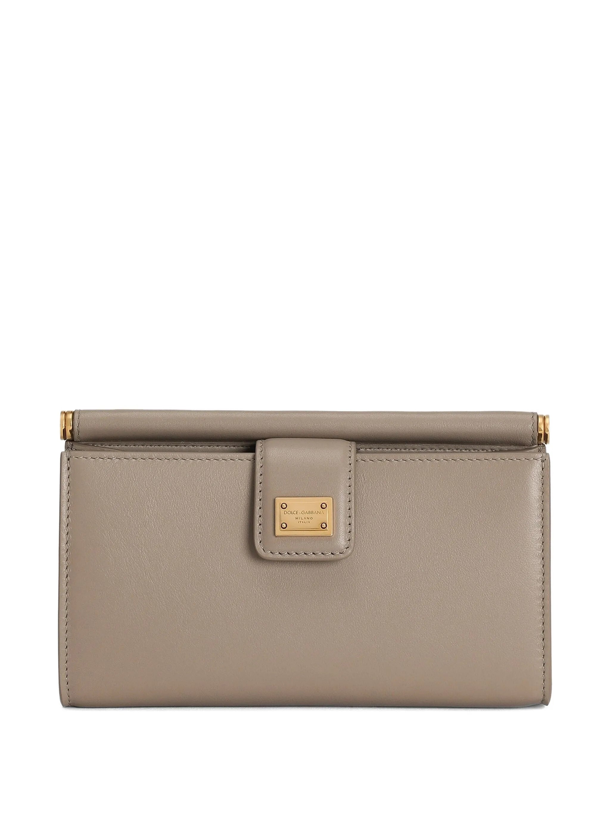 clasp-fastening leather mini bag