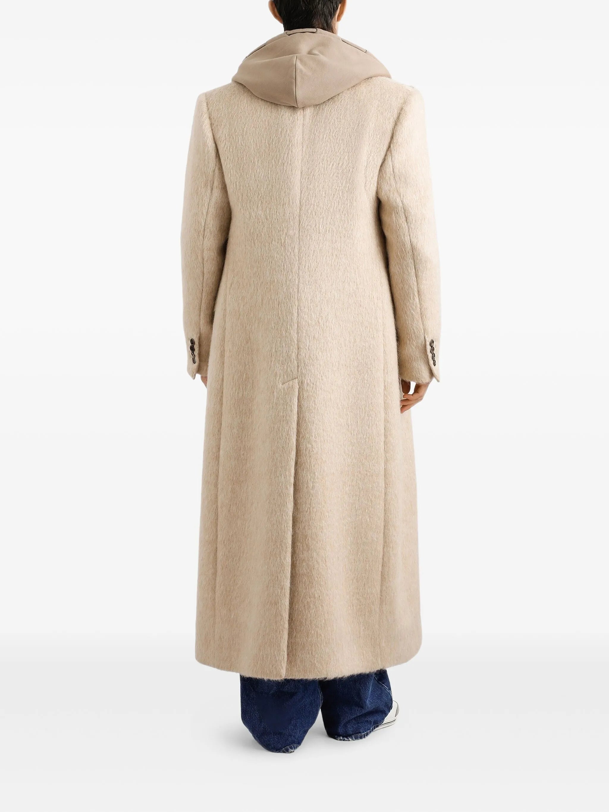 peak-lapel double-breasted coat